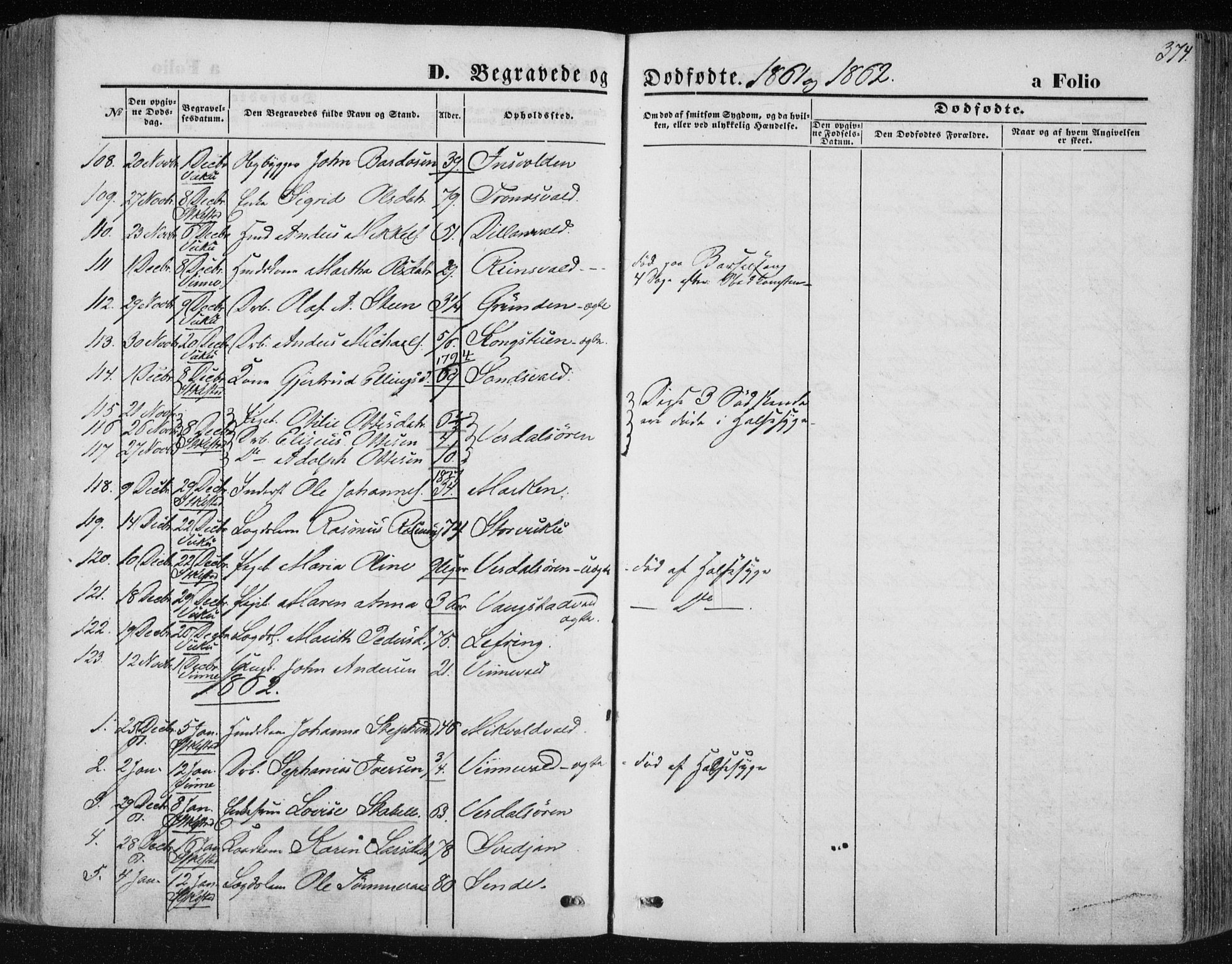 Ministerialprotokoller, klokkerbøker og fødselsregistre - Nord-Trøndelag, SAT/A-1458/723/L0241: Parish register (official) no. 723A10, 1860-1869, p. 374