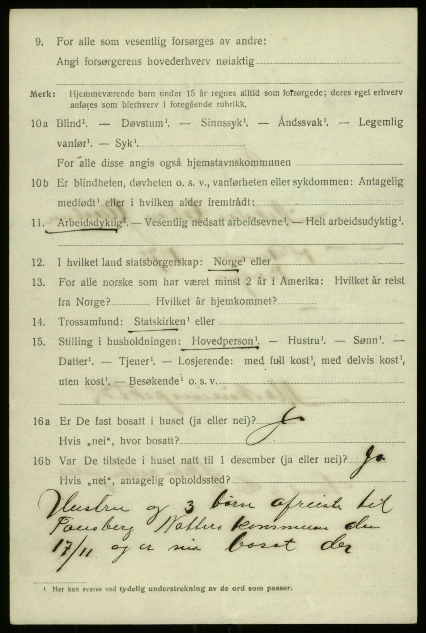 SAB, 1920 census for Bergen, 1920, p. 206395