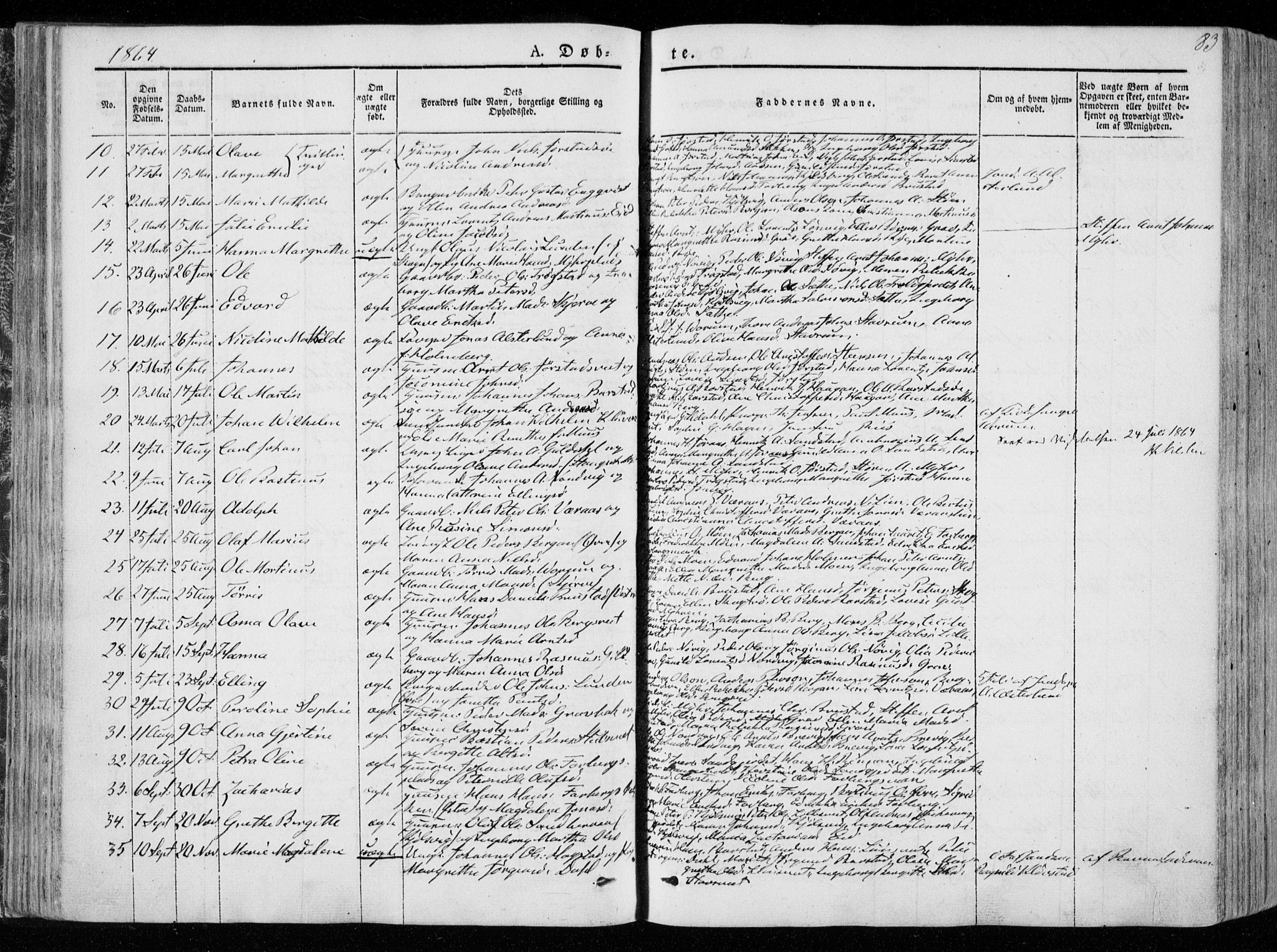 Ministerialprotokoller, klokkerbøker og fødselsregistre - Nord-Trøndelag, SAT/A-1458/722/L0218: Parish register (official) no. 722A05, 1843-1868, p. 83
