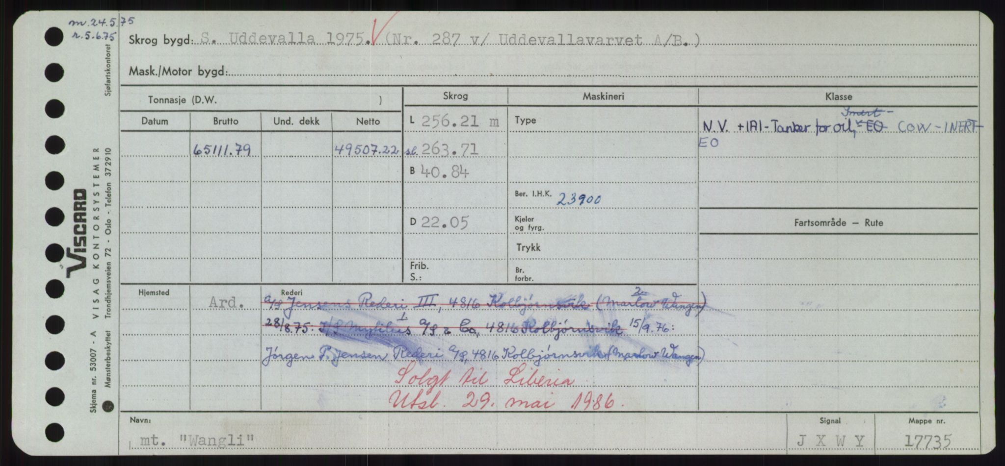 Sjøfartsdirektoratet med forløpere, Skipsmålingen, AV/RA-S-1627/H/Hd/L0042: Fartøy, Vi-We, p. 247