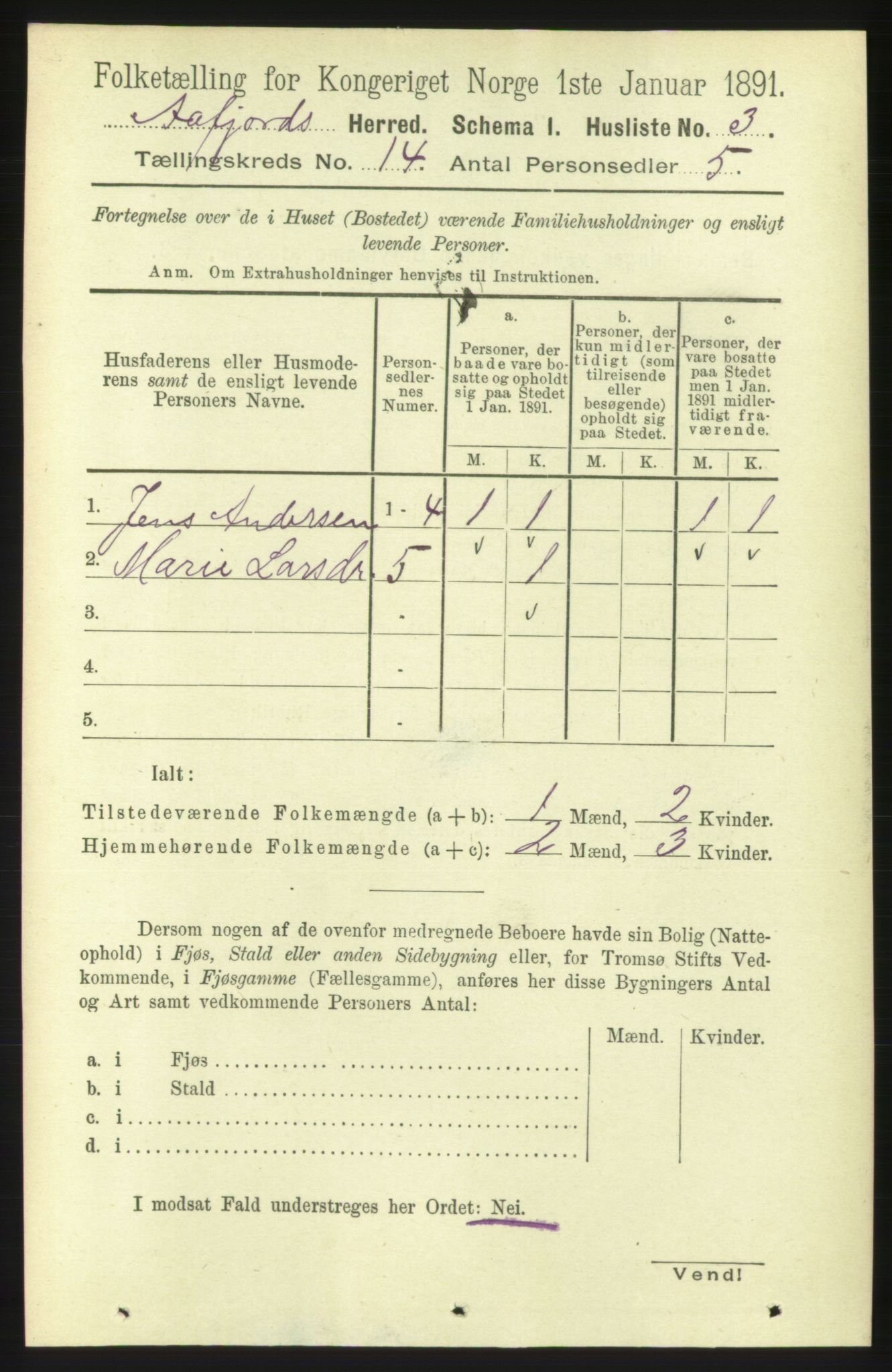 RA, 1891 census for 1630 Åfjord, 1891, p. 4602