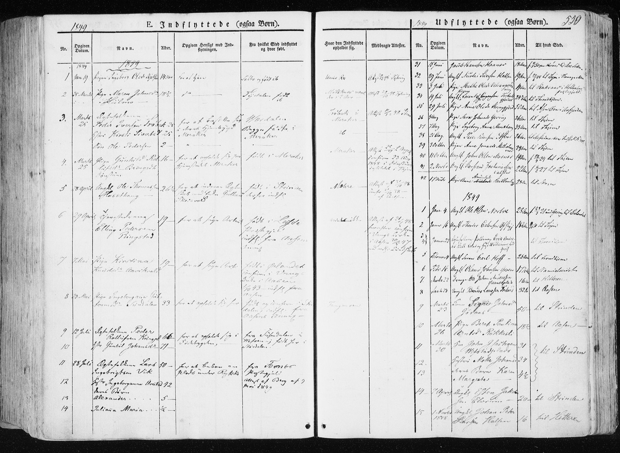 Ministerialprotokoller, klokkerbøker og fødselsregistre - Nord-Trøndelag, SAT/A-1458/709/L0074: Parish register (official) no. 709A14, 1845-1858, p. 550