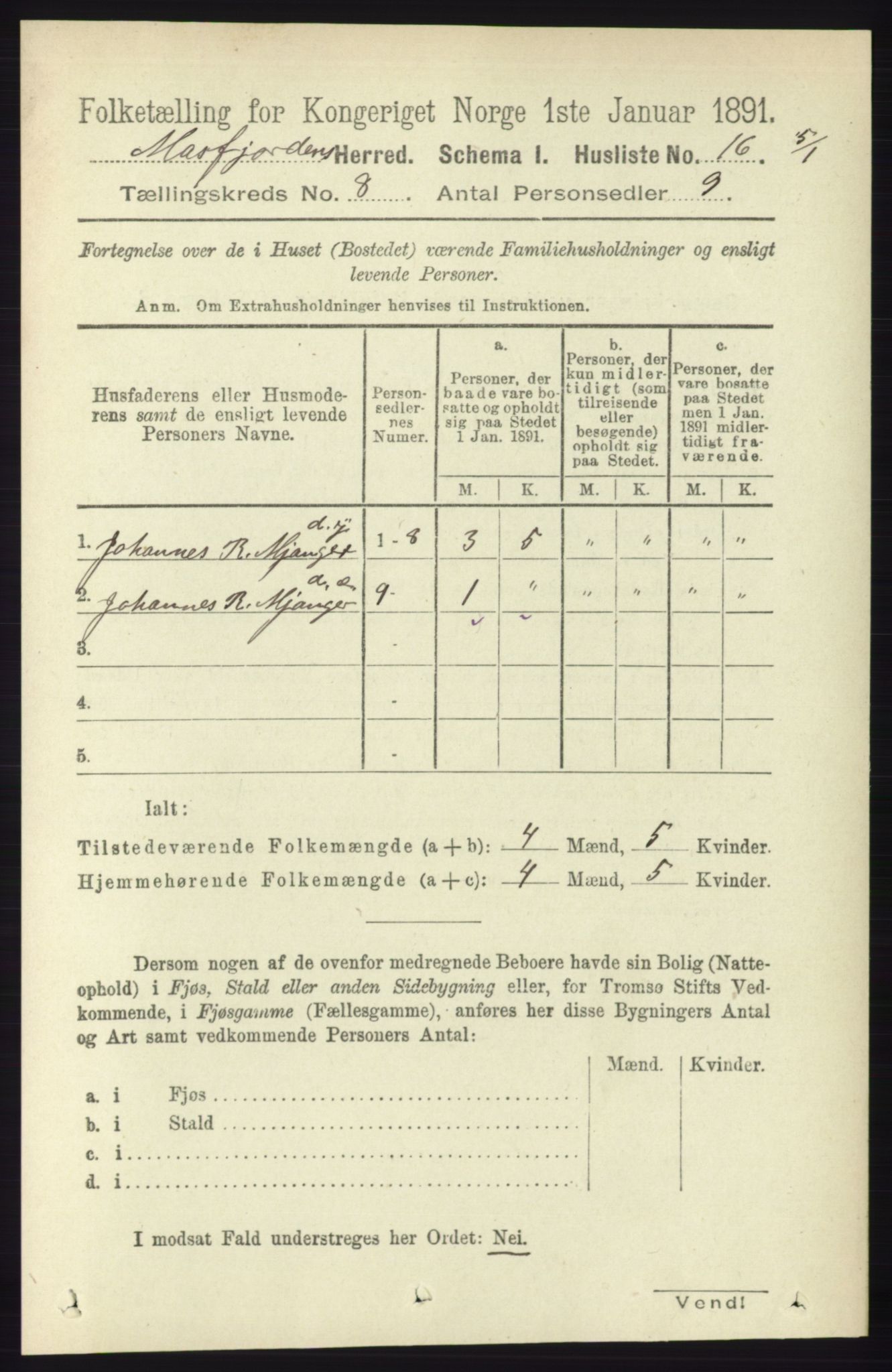 RA, 1891 census for 1266 Masfjorden, 1891, p. 1528