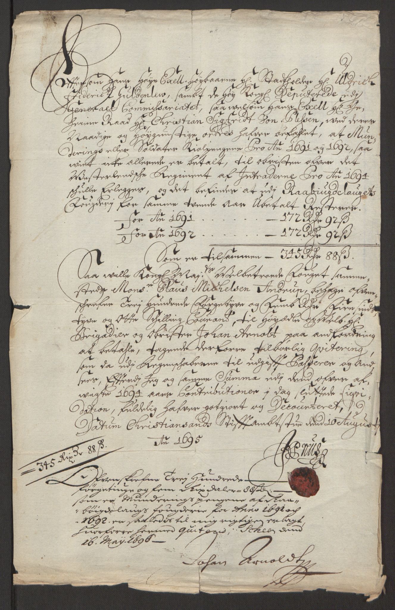 Rentekammeret inntil 1814, Reviderte regnskaper, Fogderegnskap, AV/RA-EA-4092/R40/L2444: Fogderegnskap Råbyggelag, 1693-1696, p. 198