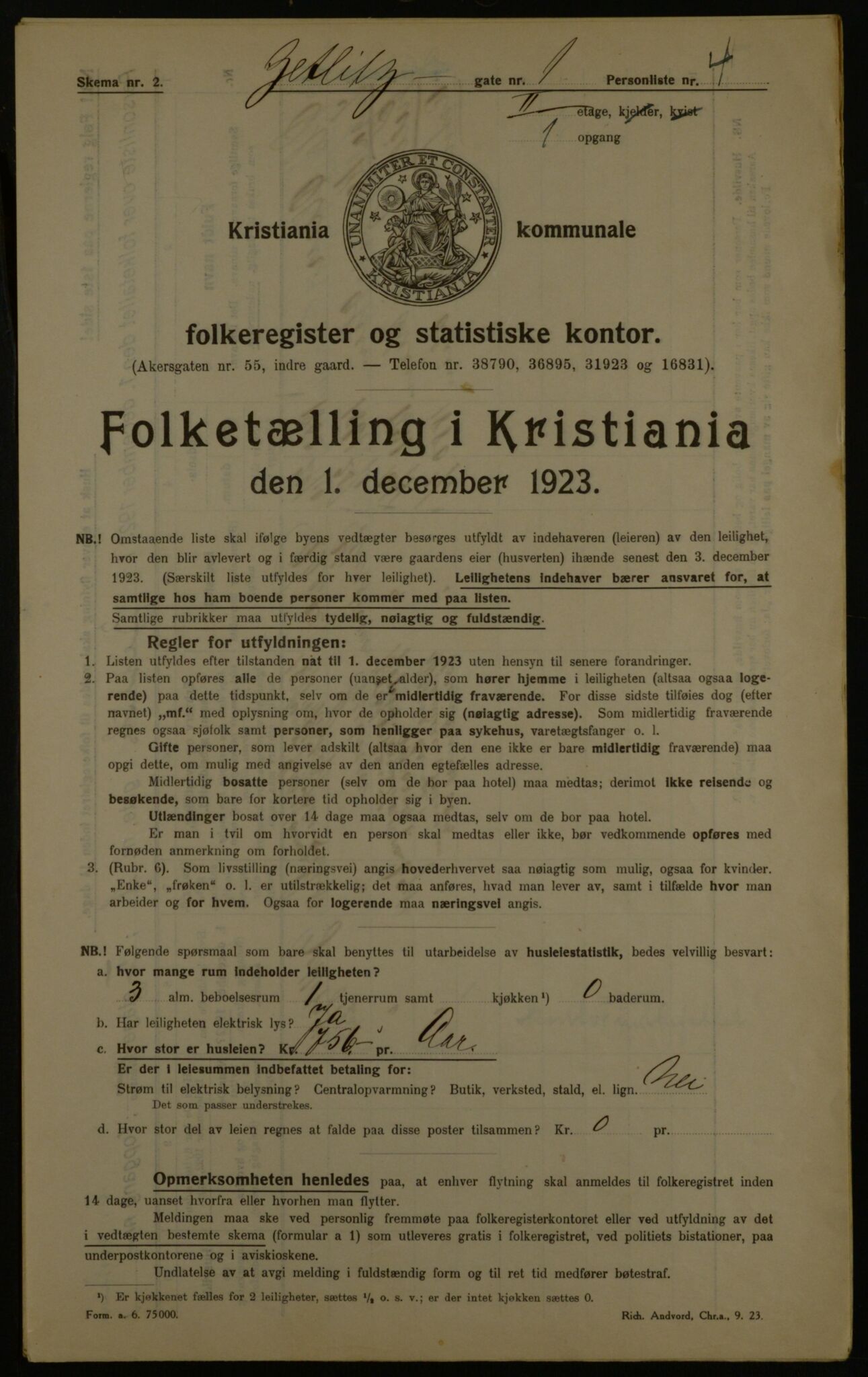 OBA, Municipal Census 1923 for Kristiania, 1923, p. 141863