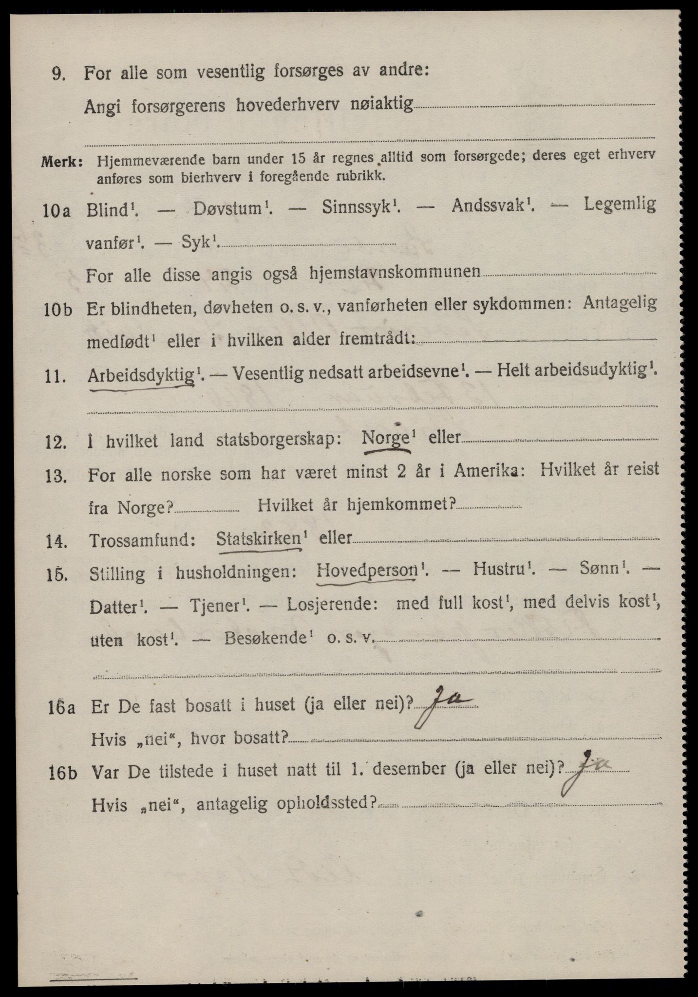 SAT, 1920 census for Sande (MR), 1920, p. 2963