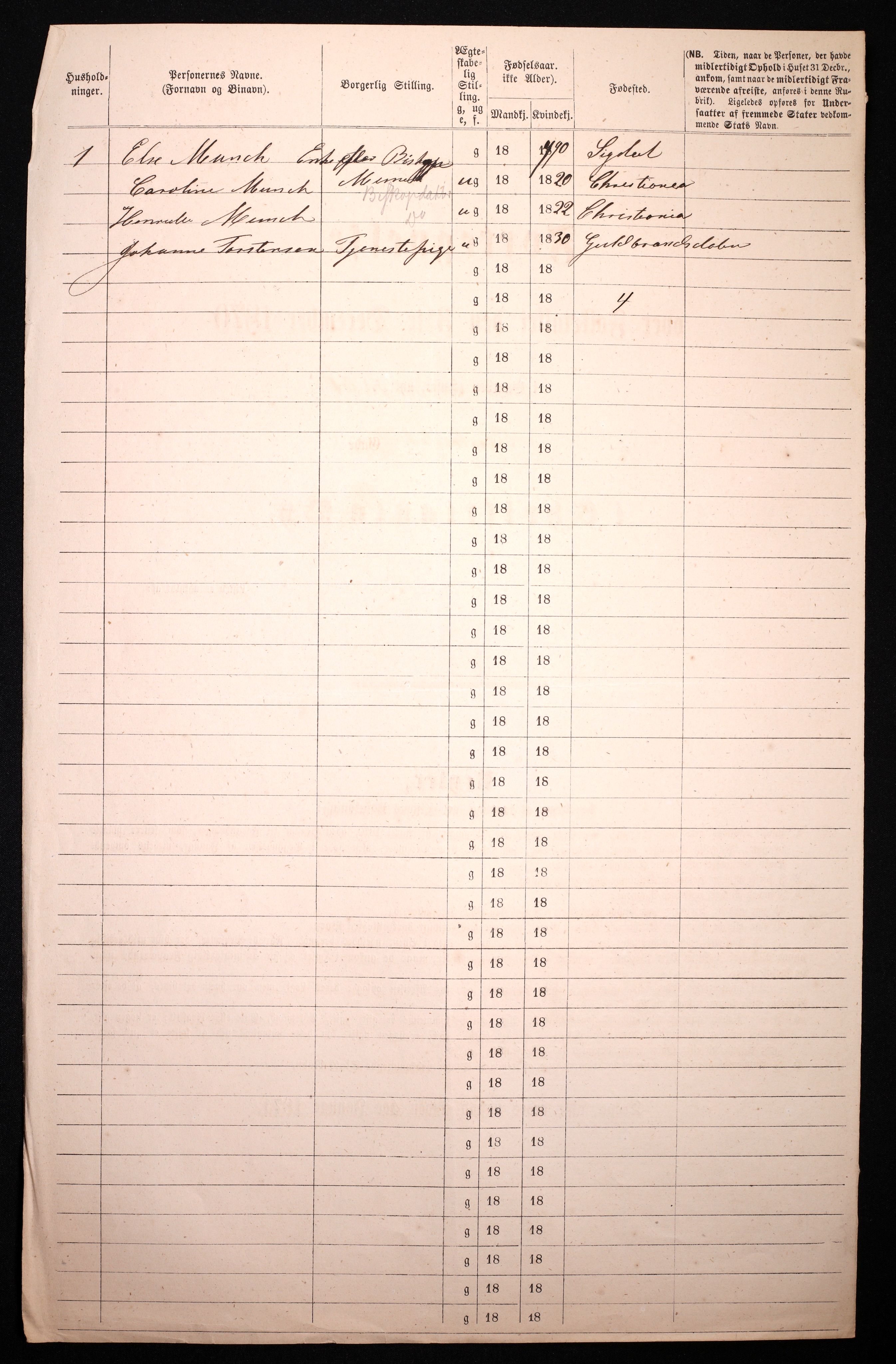 RA, 1870 census for 0301 Kristiania, 1870, p. 2778