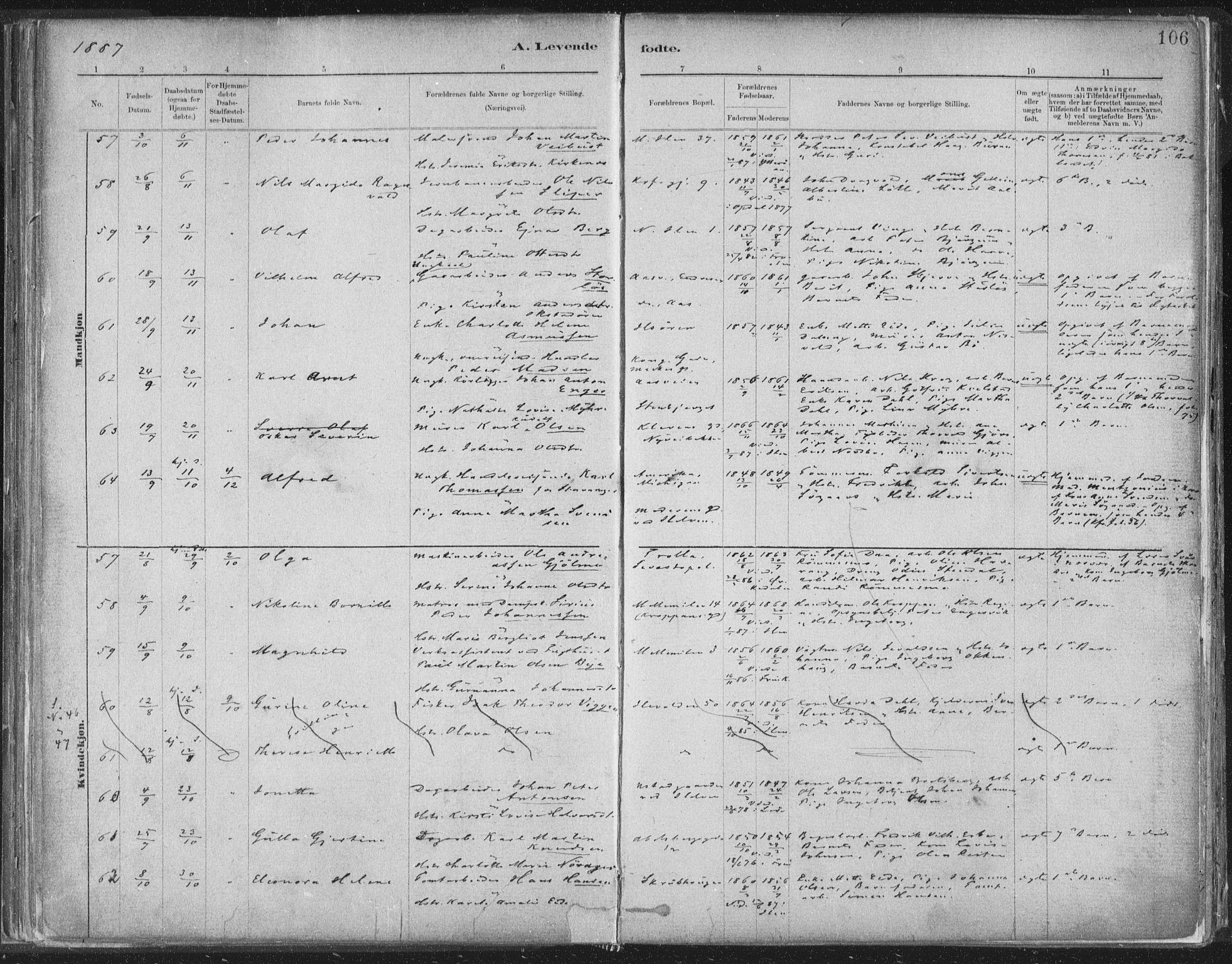 Ministerialprotokoller, klokkerbøker og fødselsregistre - Sør-Trøndelag, SAT/A-1456/603/L0162: Parish register (official) no. 603A01, 1879-1895, p. 106