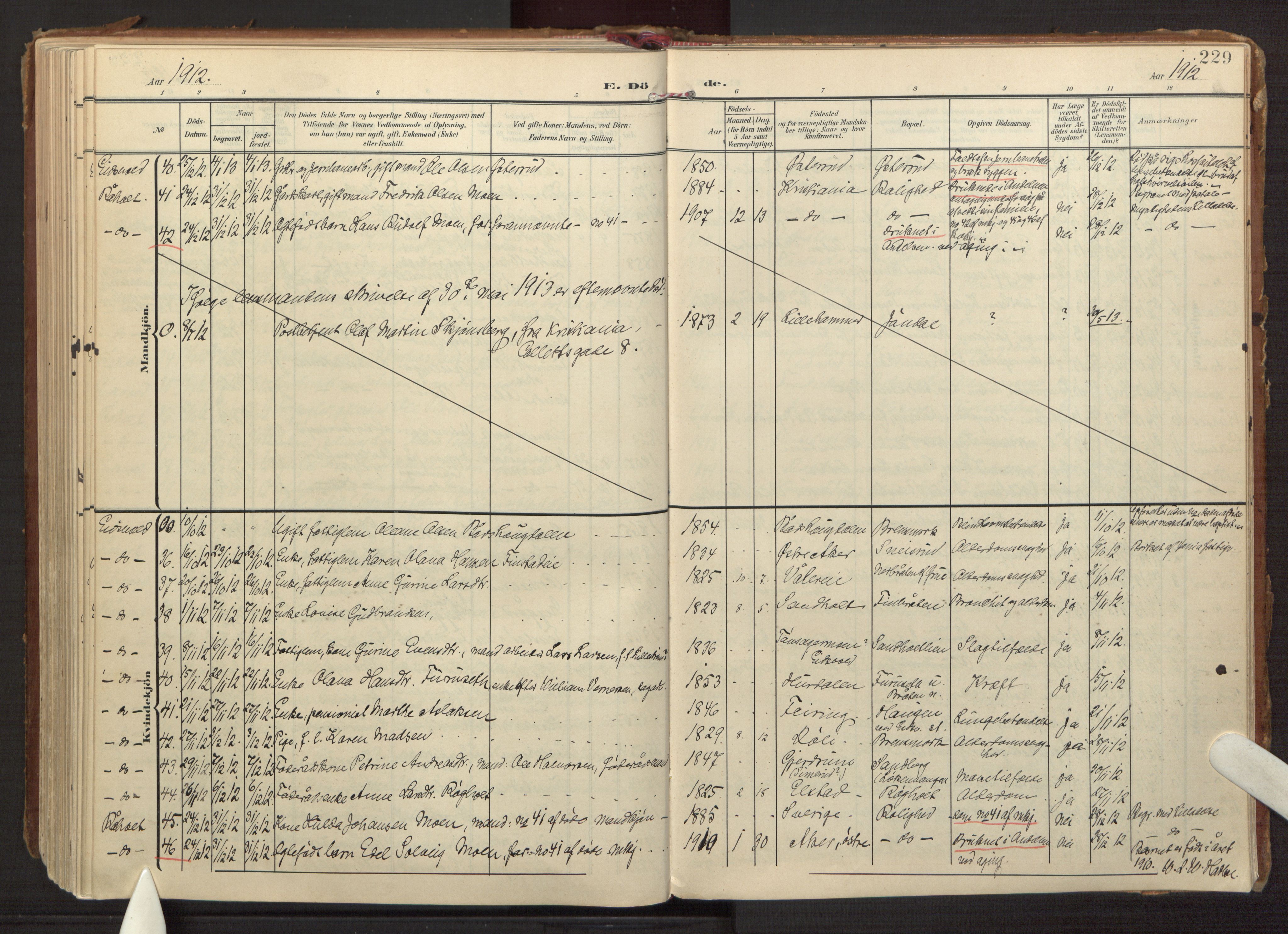 Eidsvoll prestekontor Kirkebøker, AV/SAO-A-10888/F/Fa/L0008: Parish register (official) no. I 8, 1908-1920, p. 229