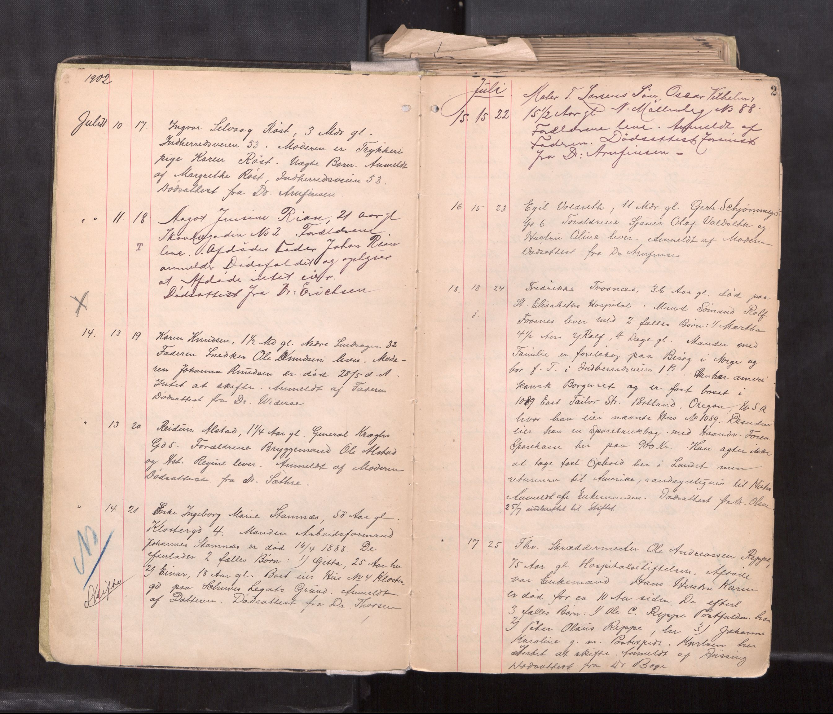 Trondheim byfogd, AV/SAT-A-0003/1/3/3L/L0006: Dødsanmeldelsesprotokoll - U, 1902-1908, p. 2