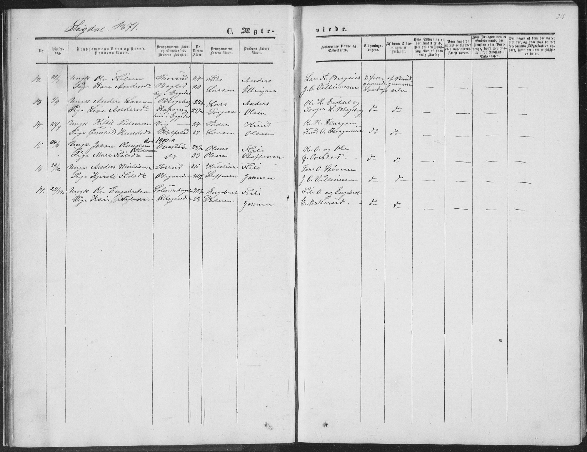 Sigdal kirkebøker, AV/SAKO-A-245/F/Fa/L0009b: Parish register (official) no. I 9B, 1860-1871, p. 315