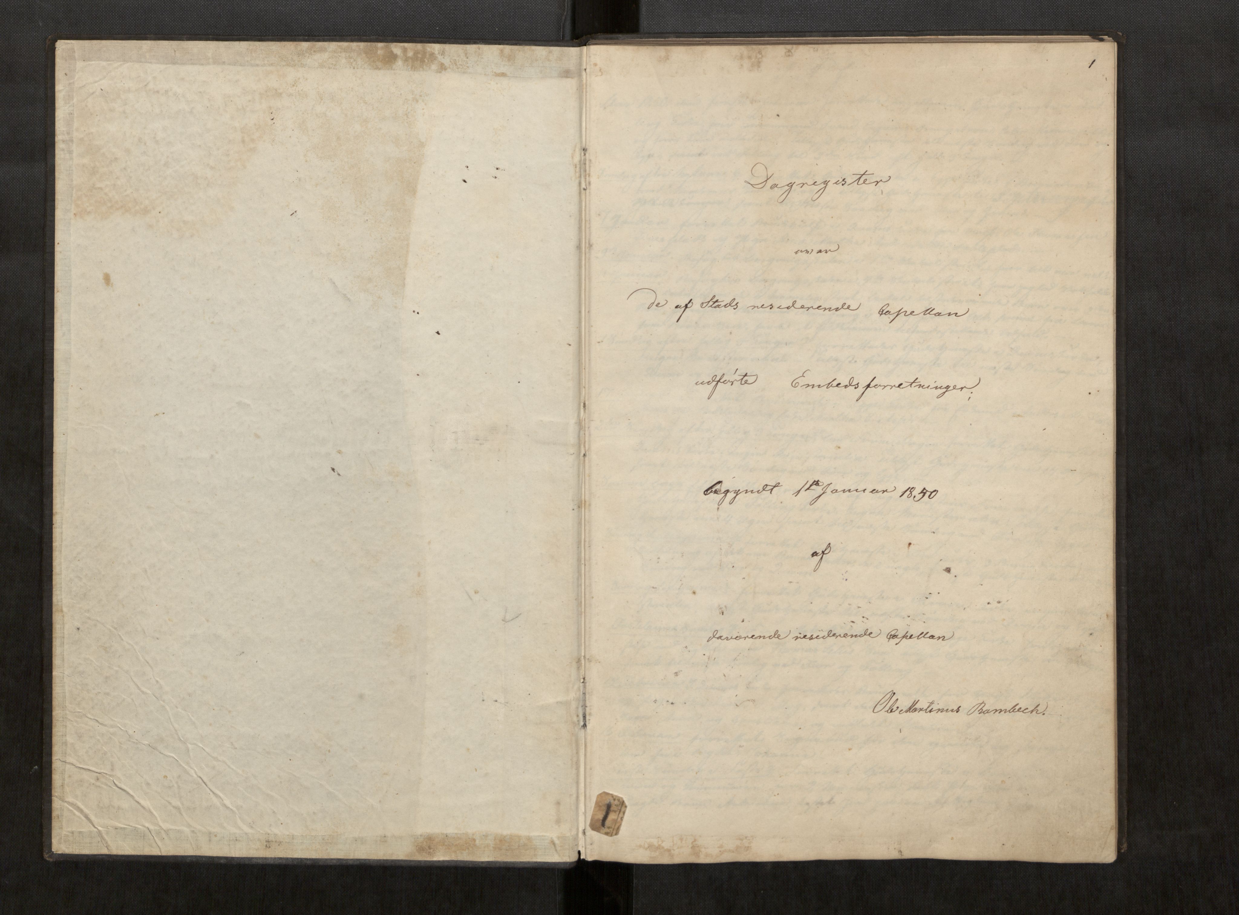 Stod sokneprestkontor, AV/SAT-A-1164/2/I/I1/I1d/L0002: Curate's parish register no. 2, 1850-1869, p. 1