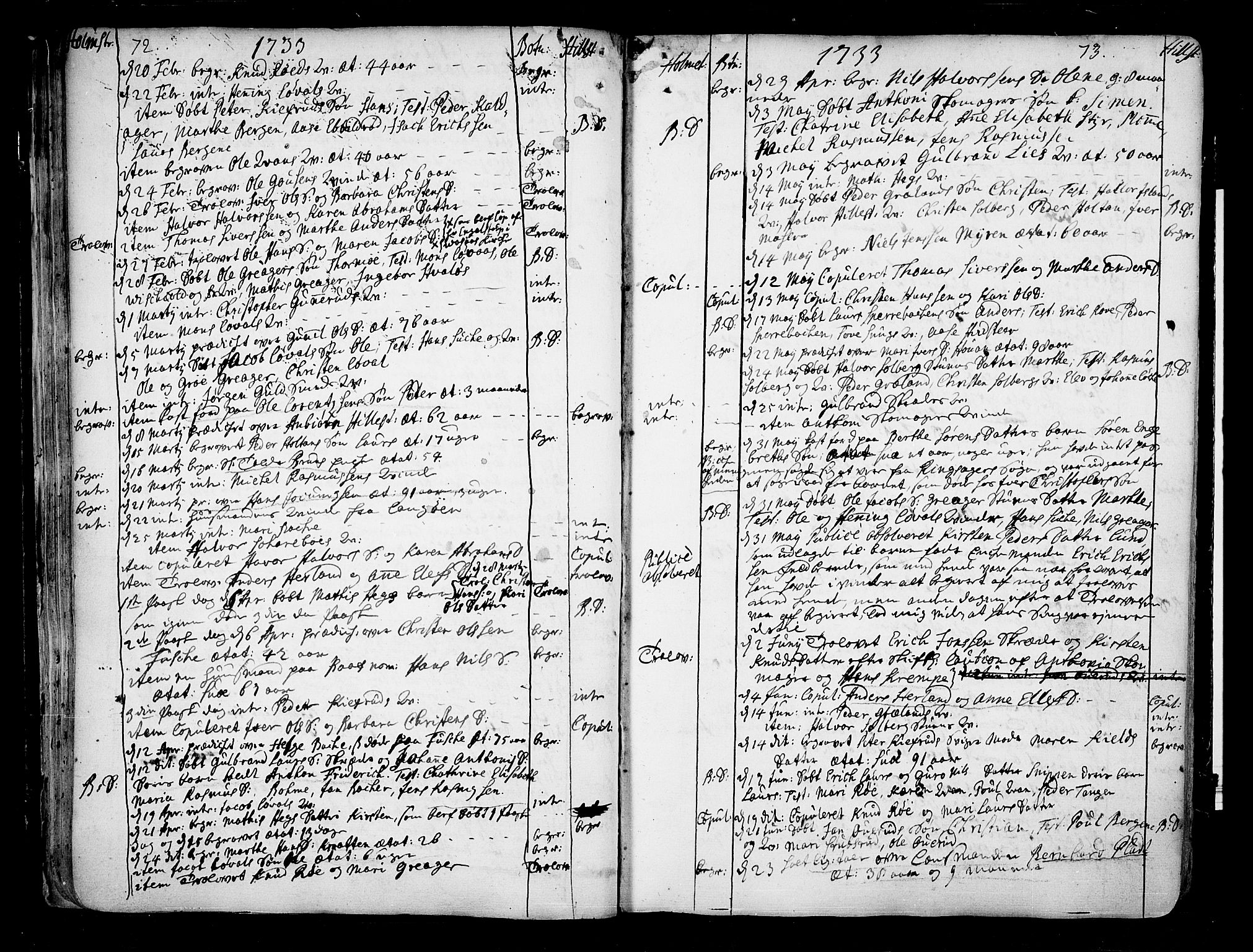 Botne kirkebøker, AV/SAKO-A-340/F/Fa/L0001a: Parish register (official) no. I 1A, 1707-1778, p. 72-73