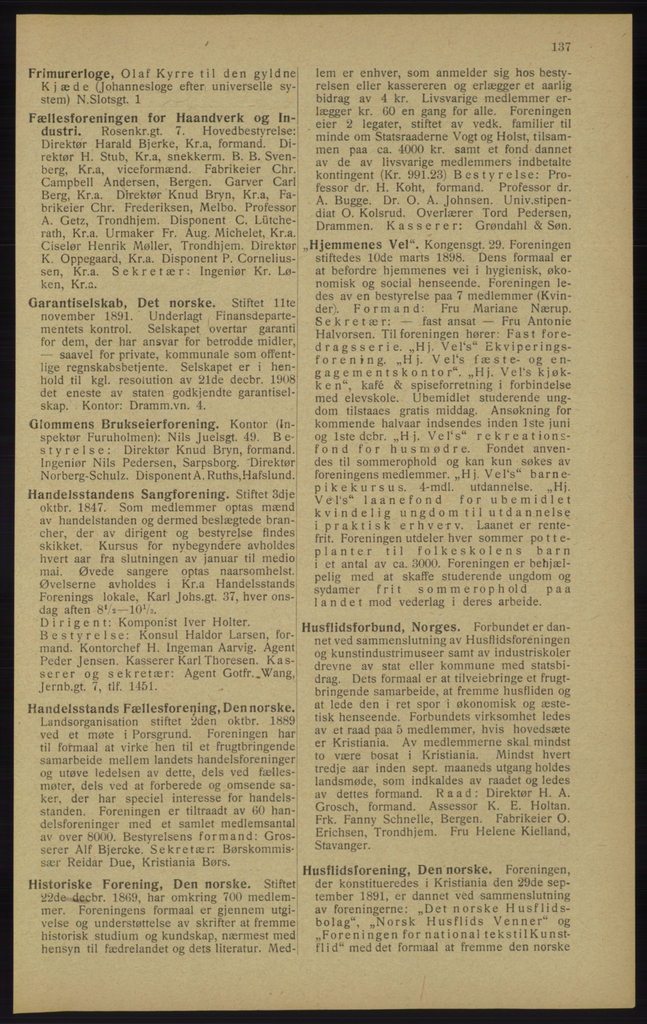 Kristiania/Oslo adressebok, PUBL/-, 1913, p. 139