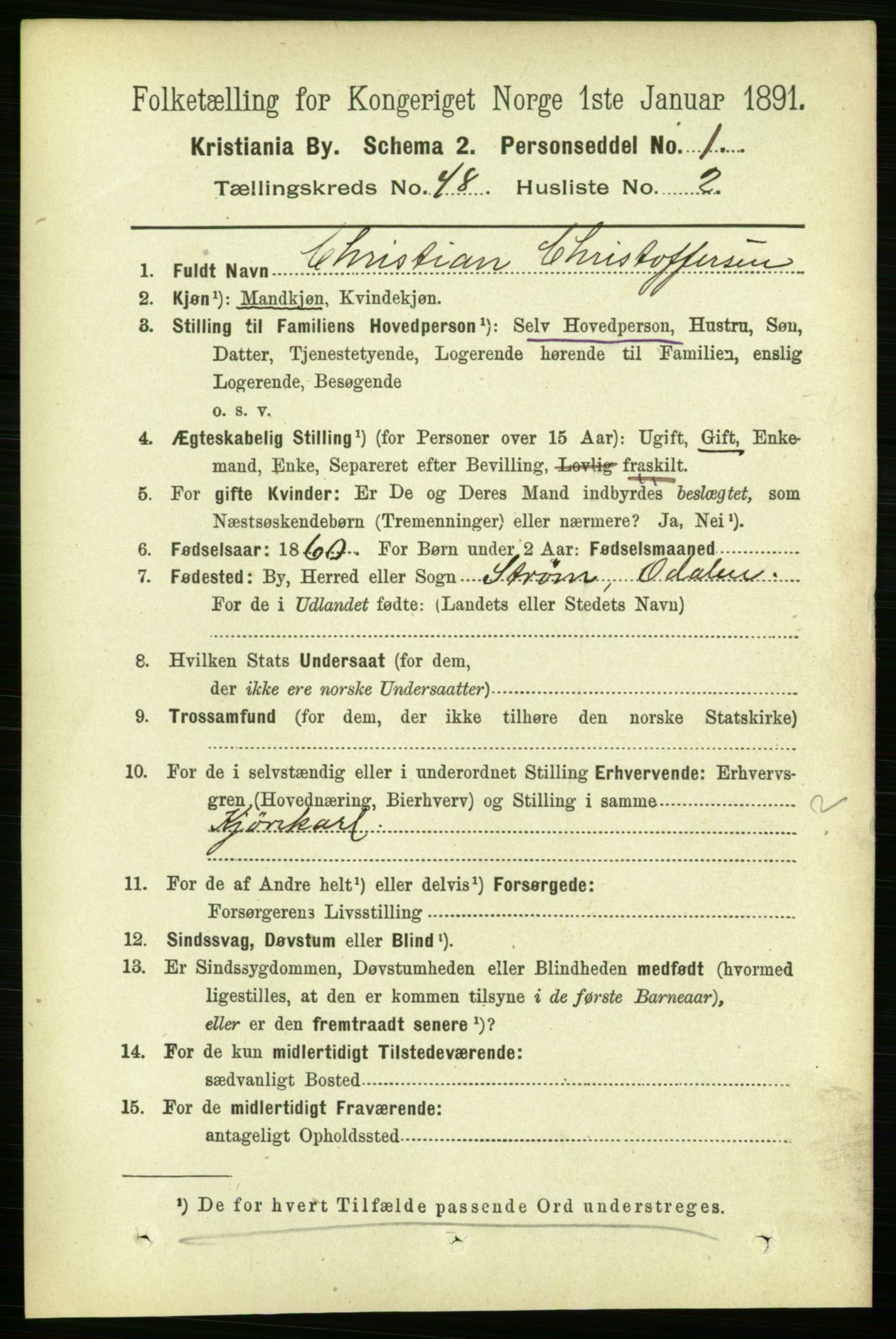 RA, 1891 census for 0301 Kristiania, 1891, p. 28390