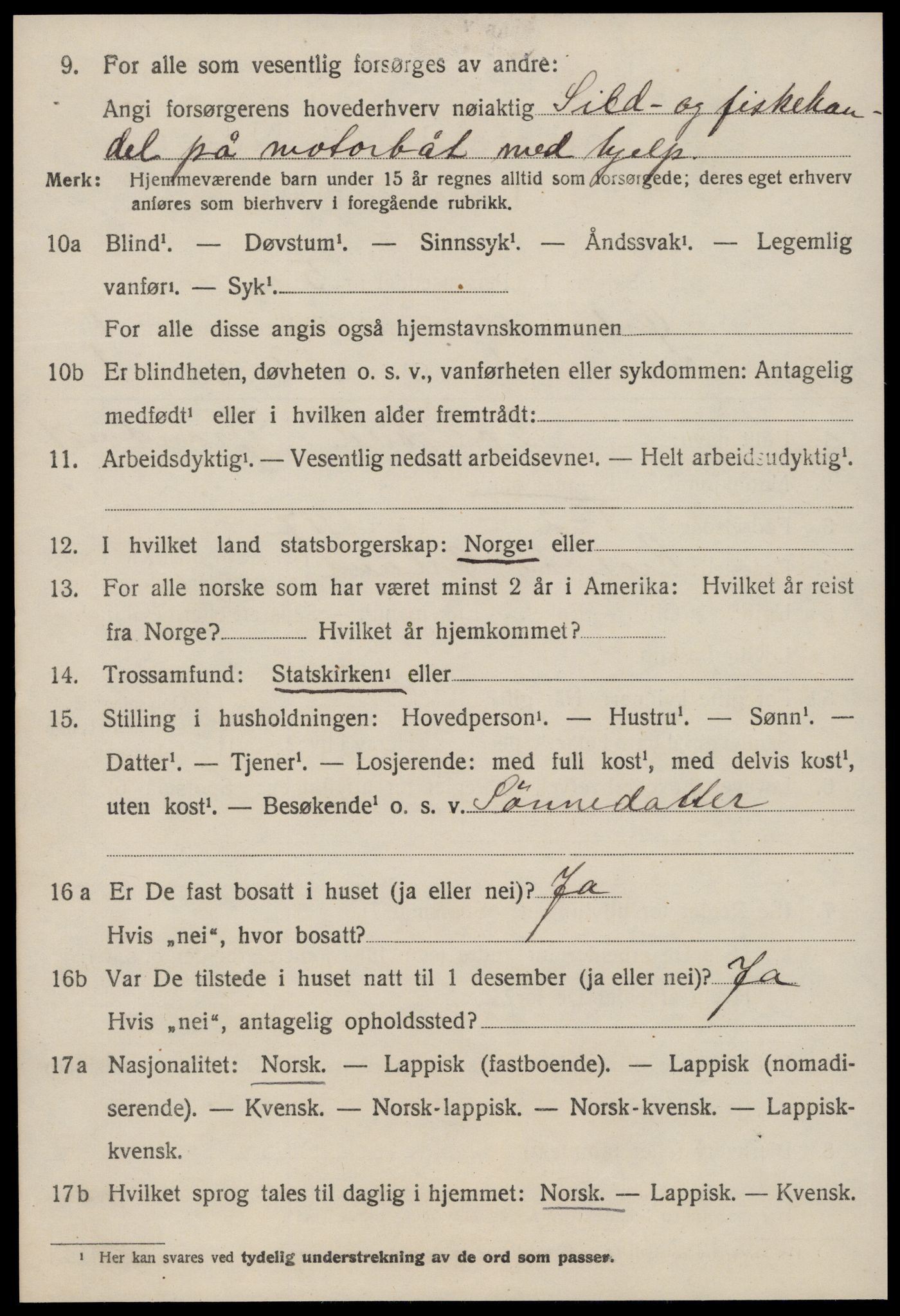 SAT, 1920 census for Ørland, 1920, p. 1352
