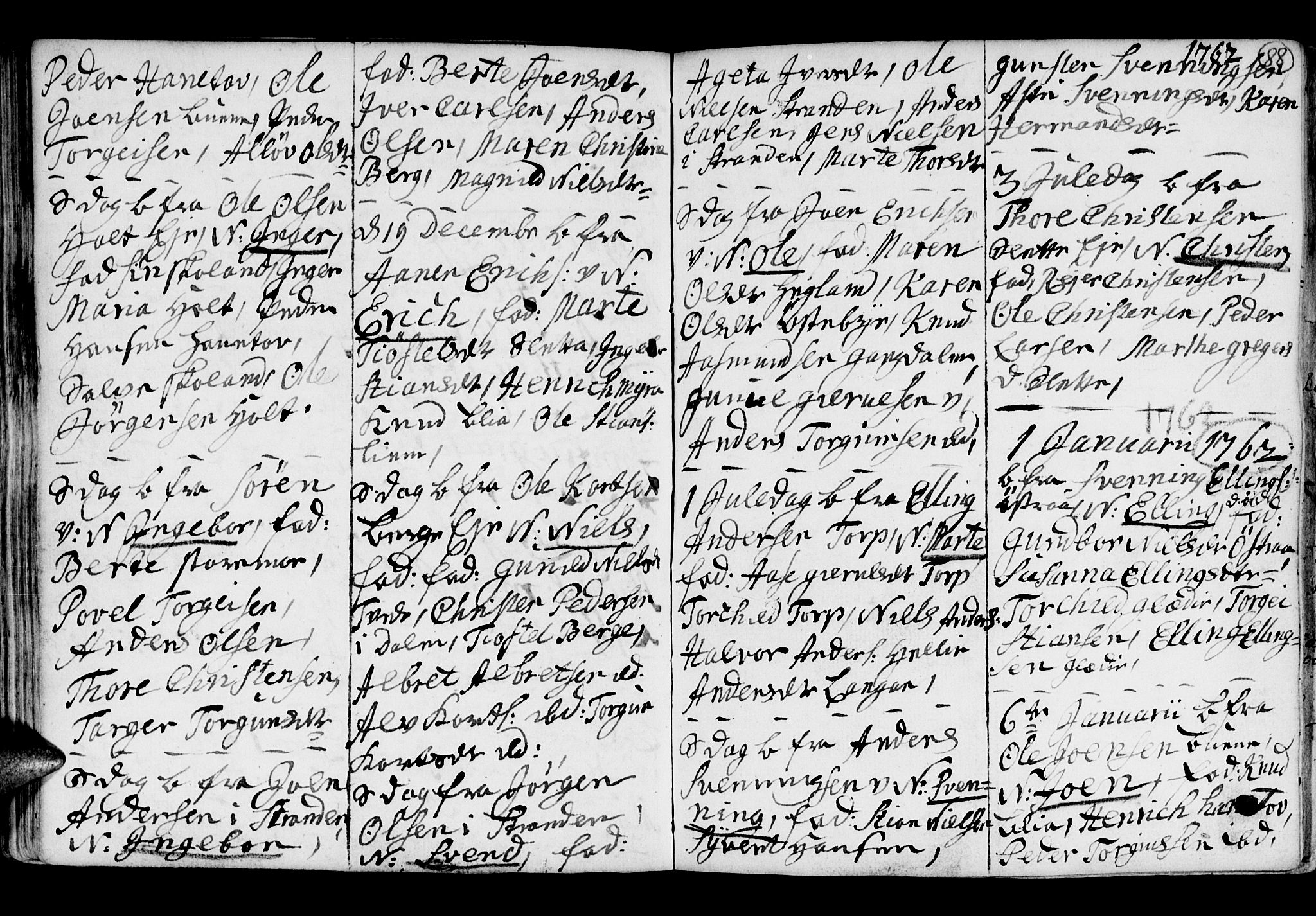 Holt sokneprestkontor, SAK/1111-0021/F/Fb/L0005: Parish register (copy) no. B 5, 1746-1764, p. 88