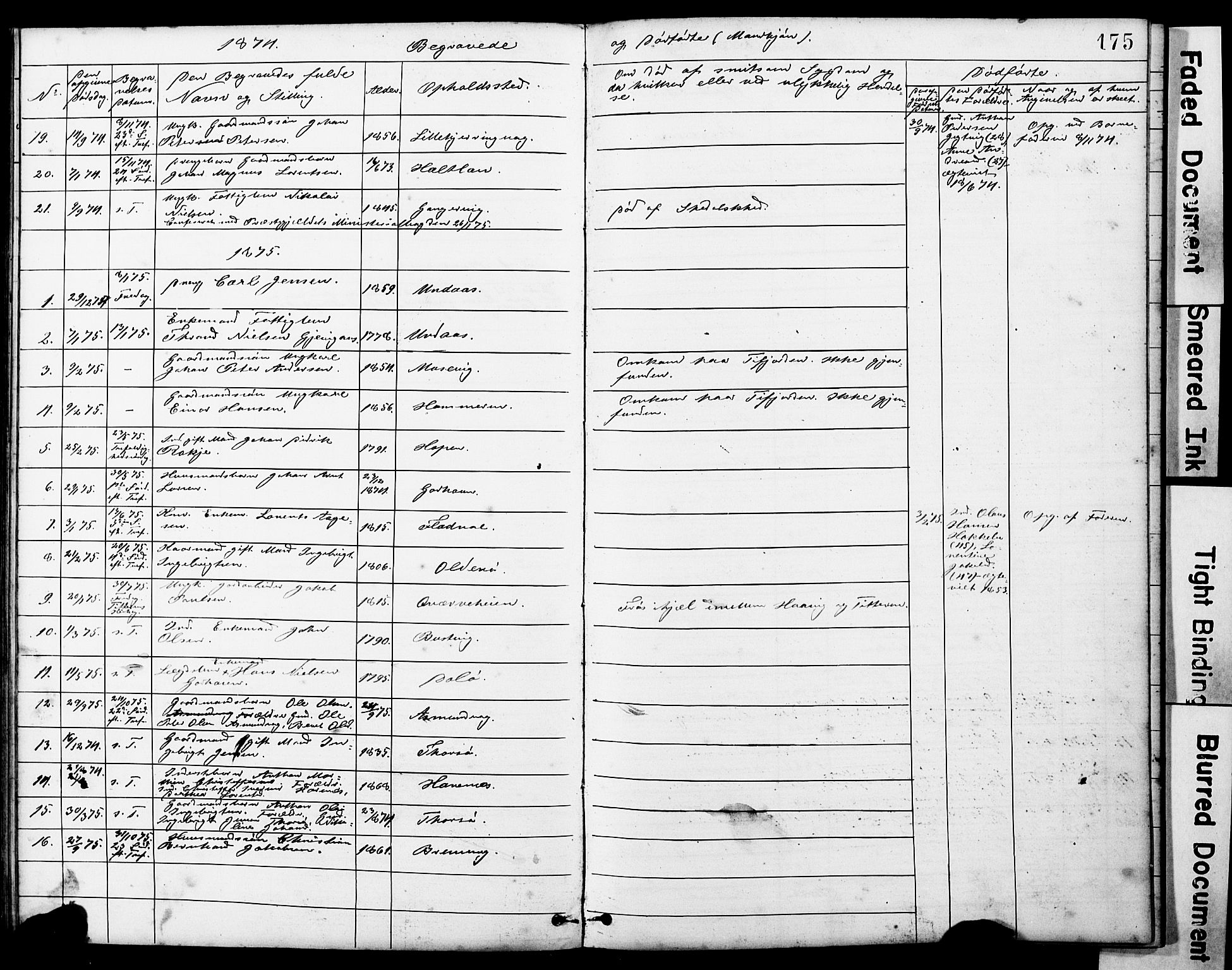 Ministerialprotokoller, klokkerbøker og fødselsregistre - Sør-Trøndelag, SAT/A-1456/634/L0541: Parish register (copy) no. 634C03, 1874-1891, p. 175