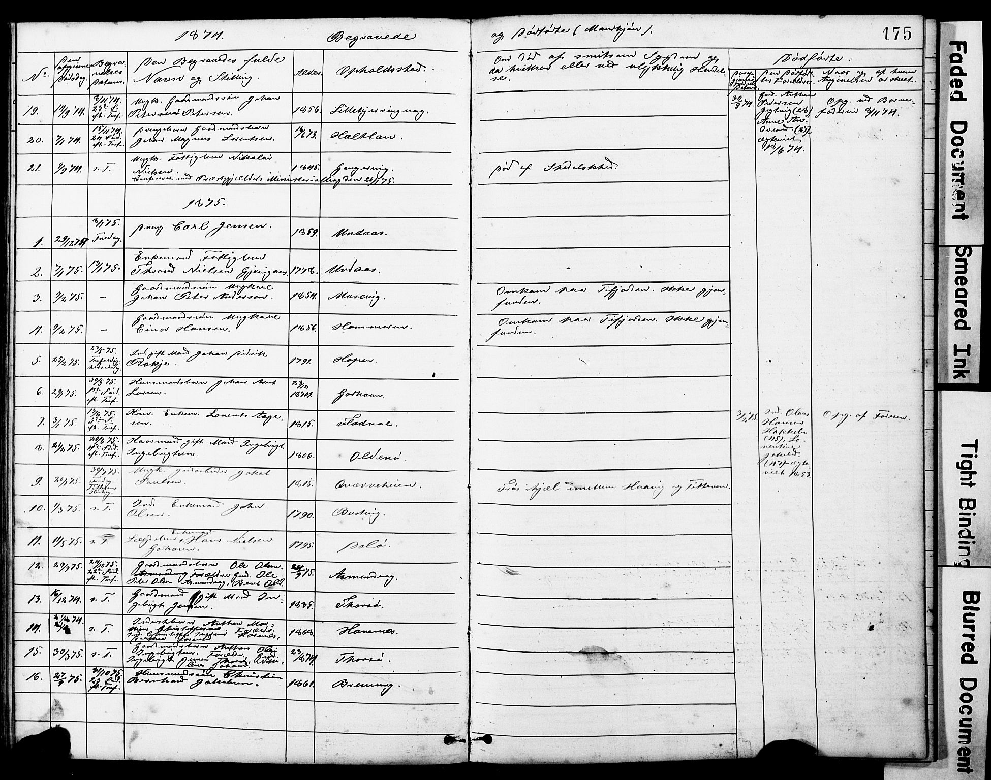 Ministerialprotokoller, klokkerbøker og fødselsregistre - Sør-Trøndelag, AV/SAT-A-1456/634/L0541: Parish register (copy) no. 634C03, 1874-1891, p. 175