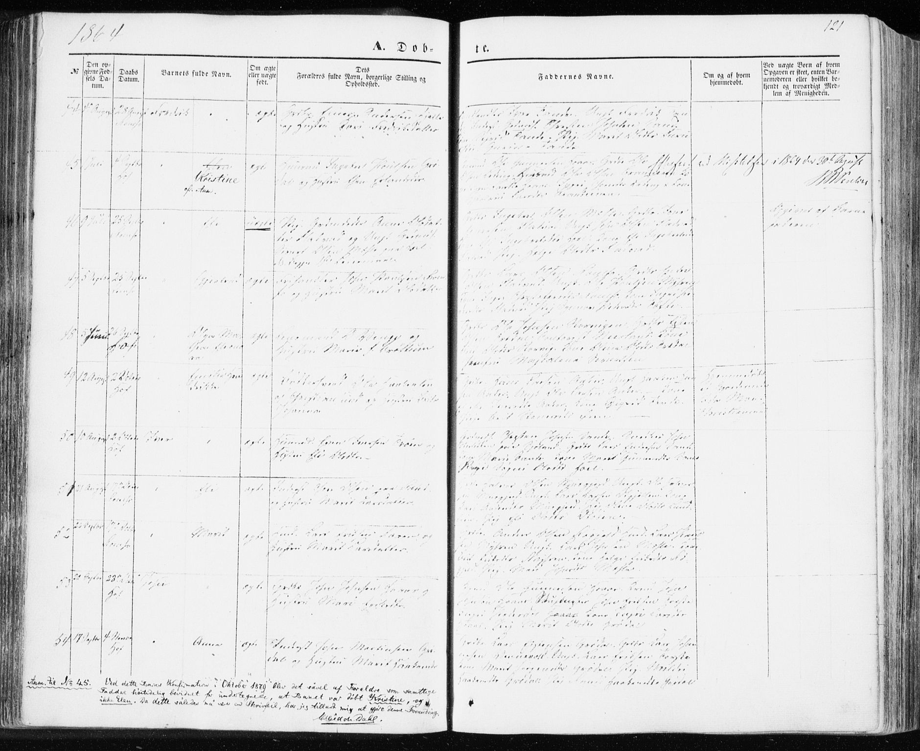 Ministerialprotokoller, klokkerbøker og fødselsregistre - Møre og Romsdal, SAT/A-1454/590/L1013: Parish register (official) no. 590A05, 1847-1877, p. 121