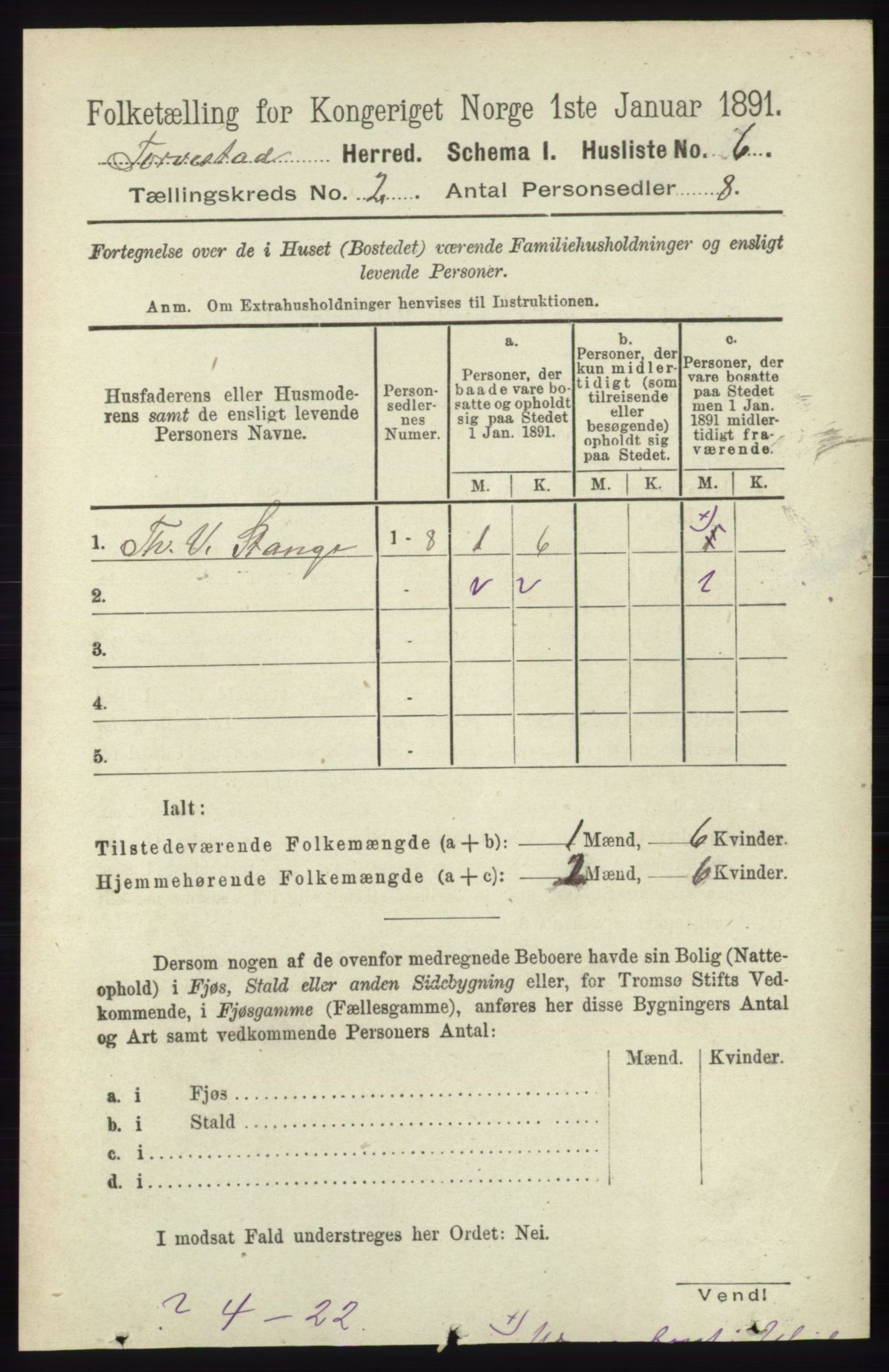 RA, 1891 census for 1152 Torvastad, 1891, p. 454