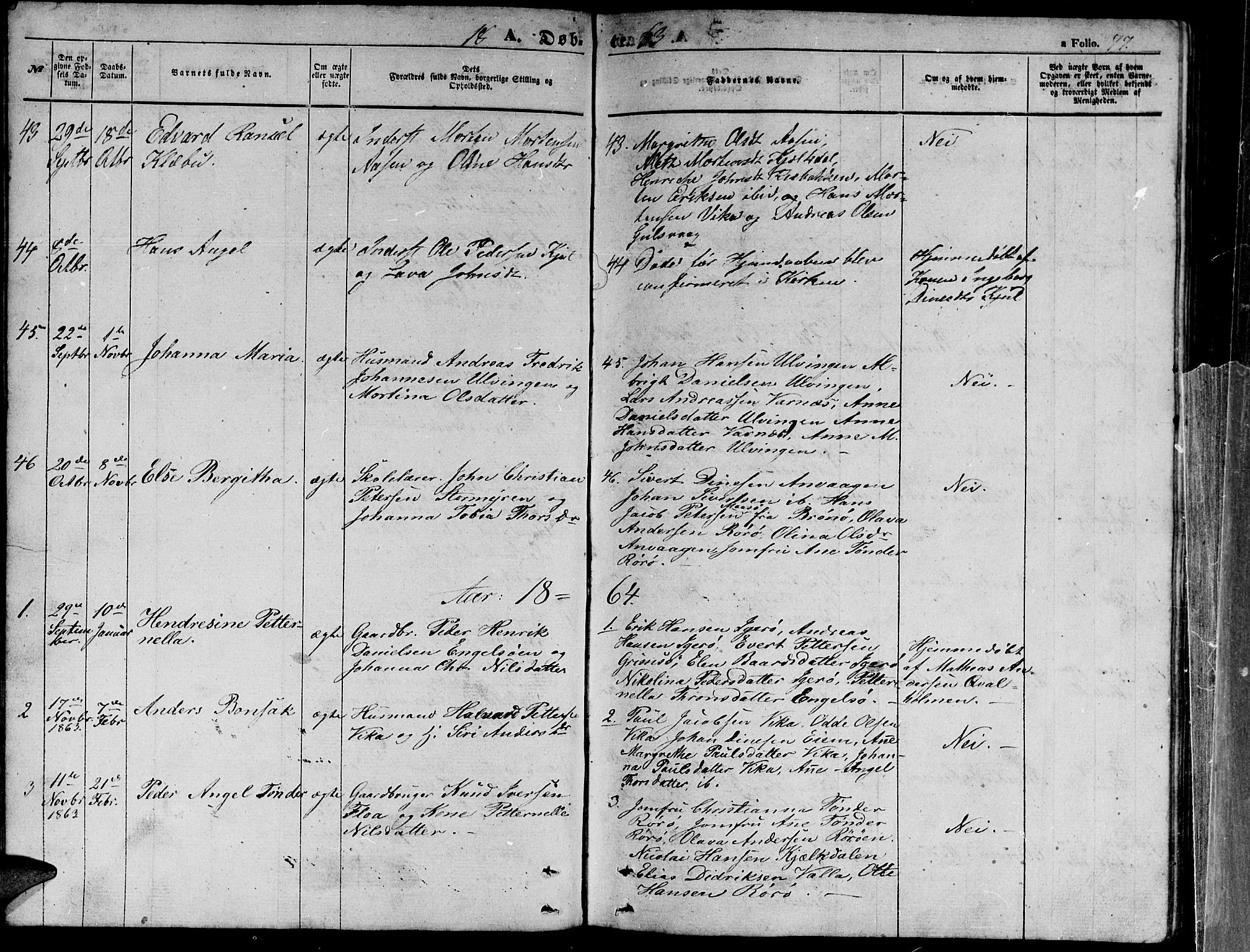 Ministerialprotokoller, klokkerbøker og fødselsregistre - Nordland, AV/SAT-A-1459/816/L0251: Parish register (copy) no. 816C01, 1852-1870, p. 77