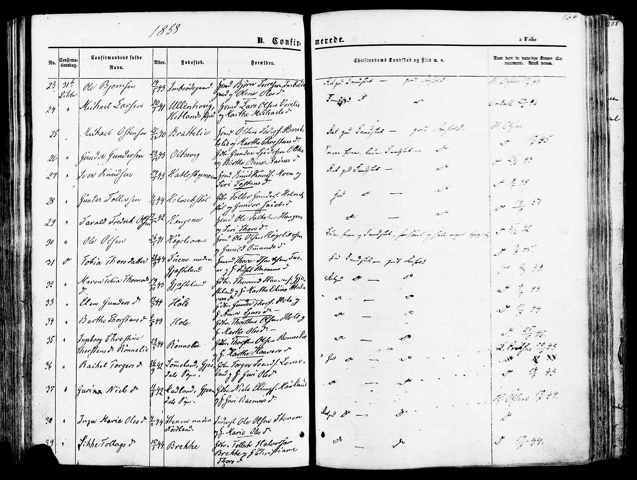 Høgsfjord sokneprestkontor, SAST/A-101624/H/Ha/Haa/L0002: Parish register (official) no. A 2, 1855-1885, p. 164