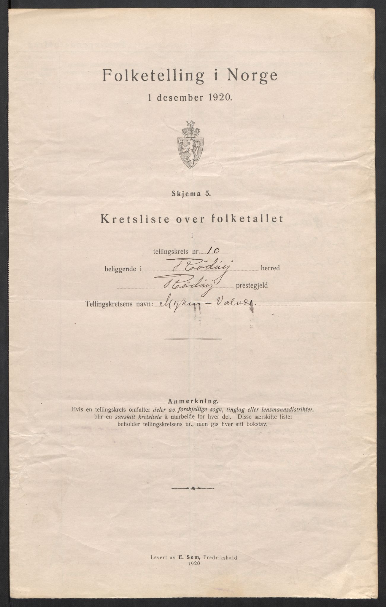 SAT, 1920 census for Rødøy, 1920, p. 33