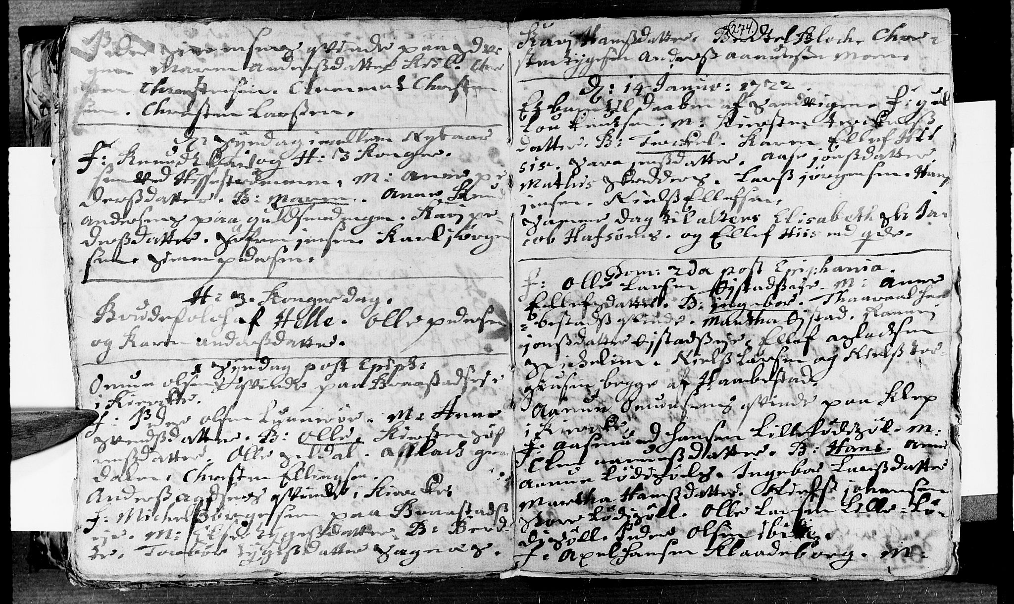 Øyestad sokneprestkontor, AV/SAK-1111-0049/F/Fa/L0002: Parish register (official) no. A 2, 1692-1722, p. 274