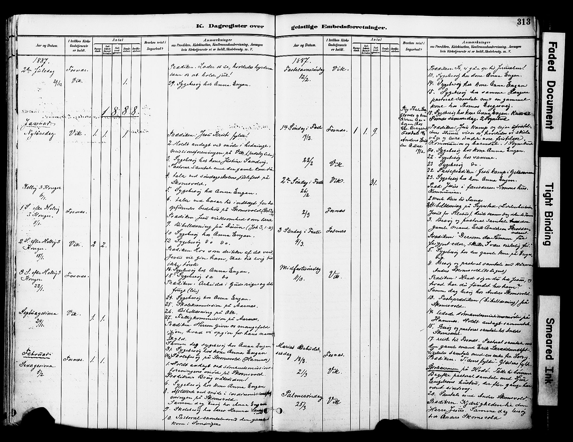 Ministerialprotokoller, klokkerbøker og fødselsregistre - Nord-Trøndelag, SAT/A-1458/774/L0628: Parish register (official) no. 774A02, 1887-1903, p. 313