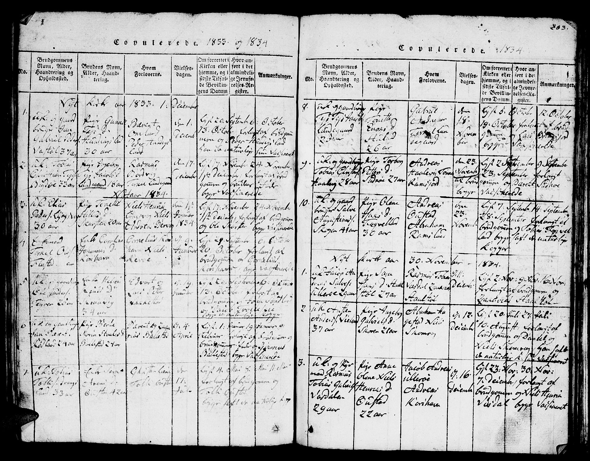Lyngdal sokneprestkontor, SAK/1111-0029/F/Fb/Fba/L0001: Parish register (copy) no. B 1, 1816-1876, p. 203