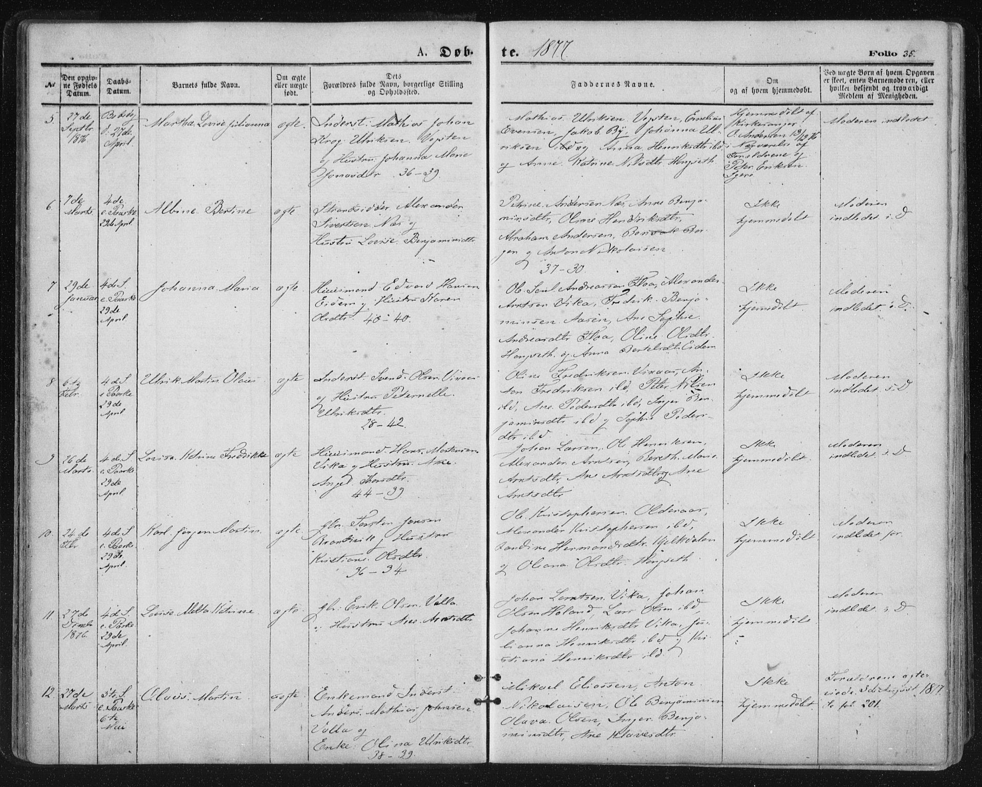 Ministerialprotokoller, klokkerbøker og fødselsregistre - Nordland, AV/SAT-A-1459/816/L0241: Parish register (official) no. 816A07, 1870-1885, p. 35