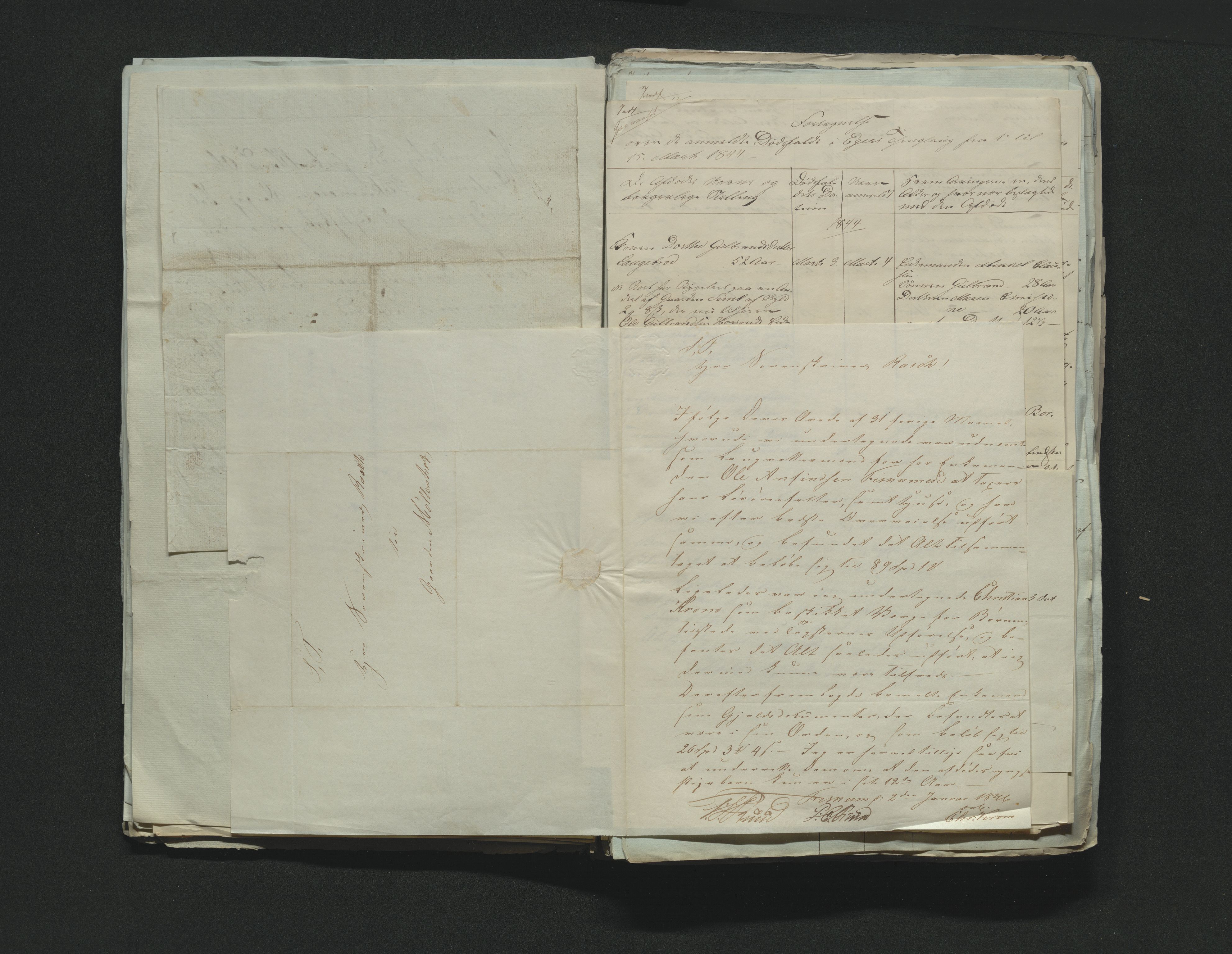 Eiker, Modum og Sigdal sorenskriveri, AV/SAKO-A-123/H/Ha/Hab/L0006: Dødsfallsmeldinger, 1841-1845
