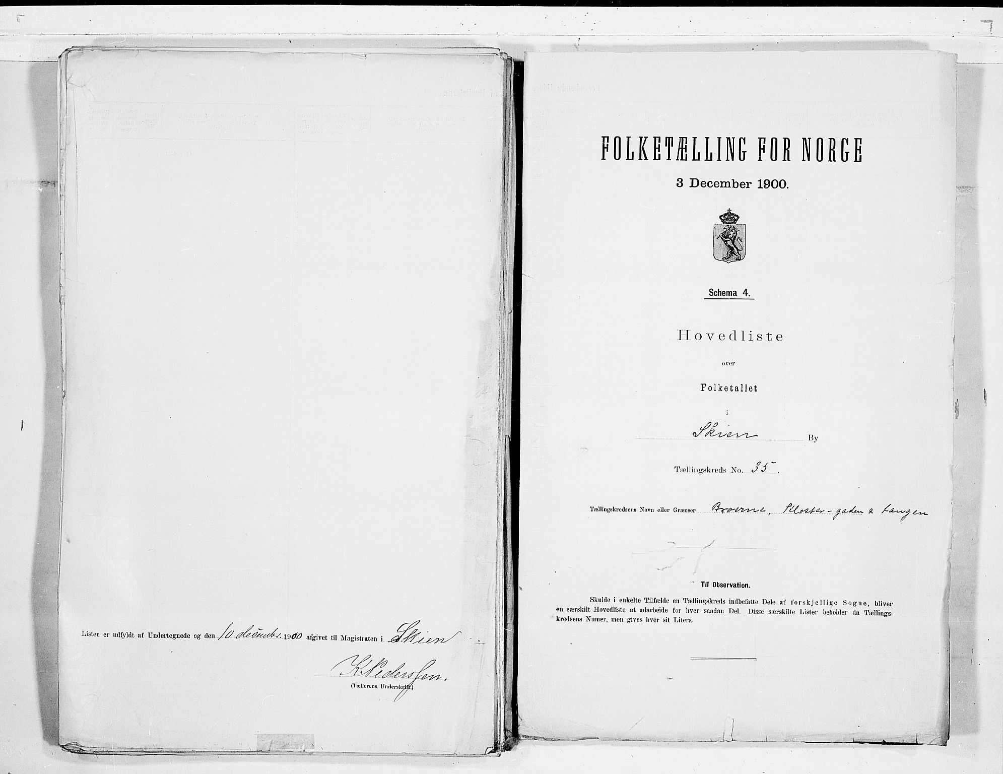 SAKO, 1900 census for Skien, 1900, p. 72