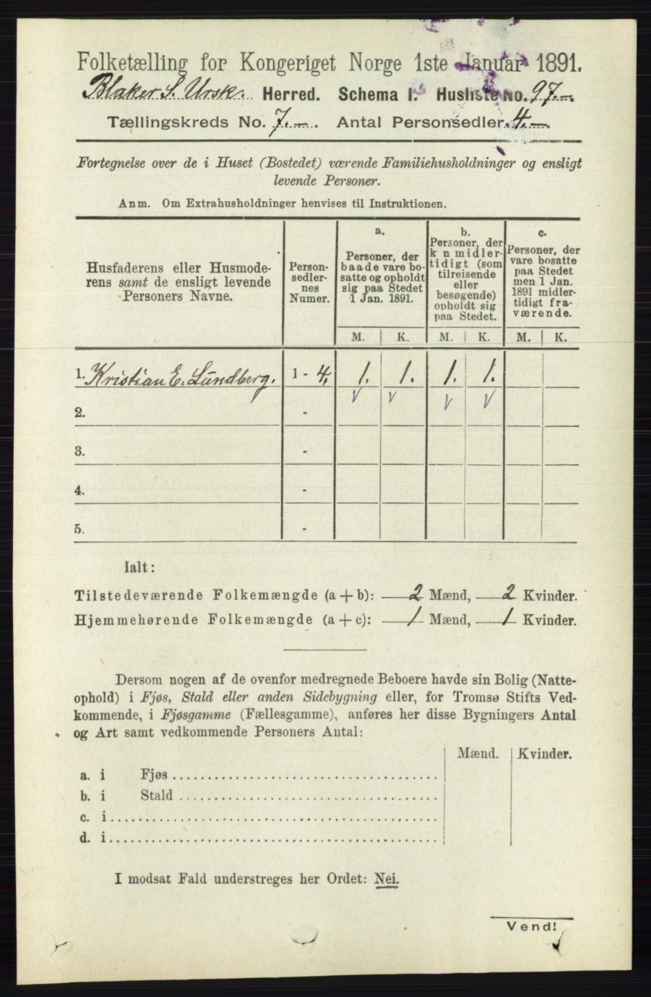 RA, 1891 census for 0224 Aurskog, 1891, p. 3259