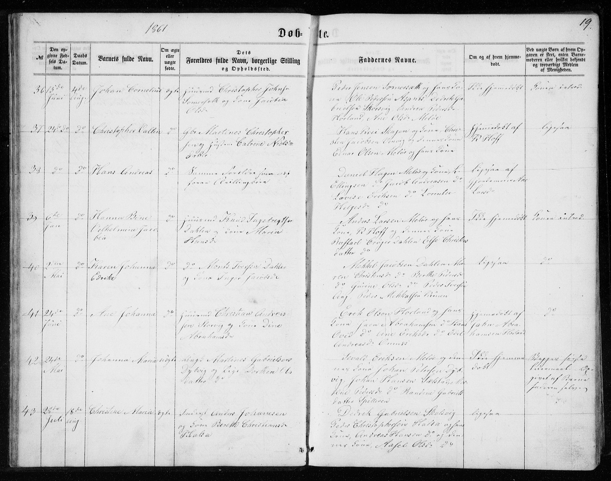 Ministerialprotokoller, klokkerbøker og fødselsregistre - Nordland, SAT/A-1459/843/L0634: Parish register (copy) no. 843C03, 1860-1884, p. 19