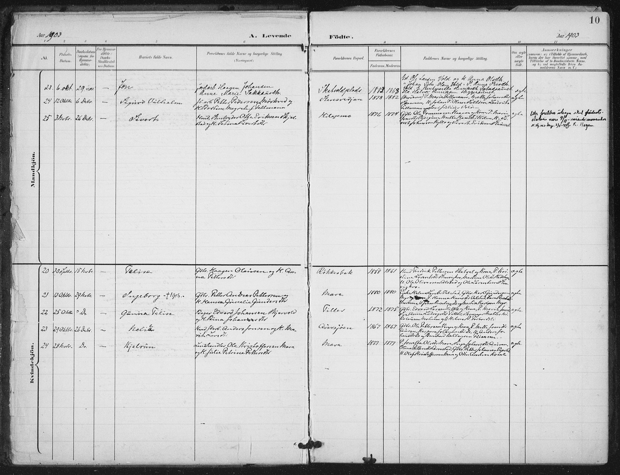 Ministerialprotokoller, klokkerbøker og fødselsregistre - Nord-Trøndelag, AV/SAT-A-1458/712/L0101: Parish register (official) no. 712A02, 1901-1916, p. 10