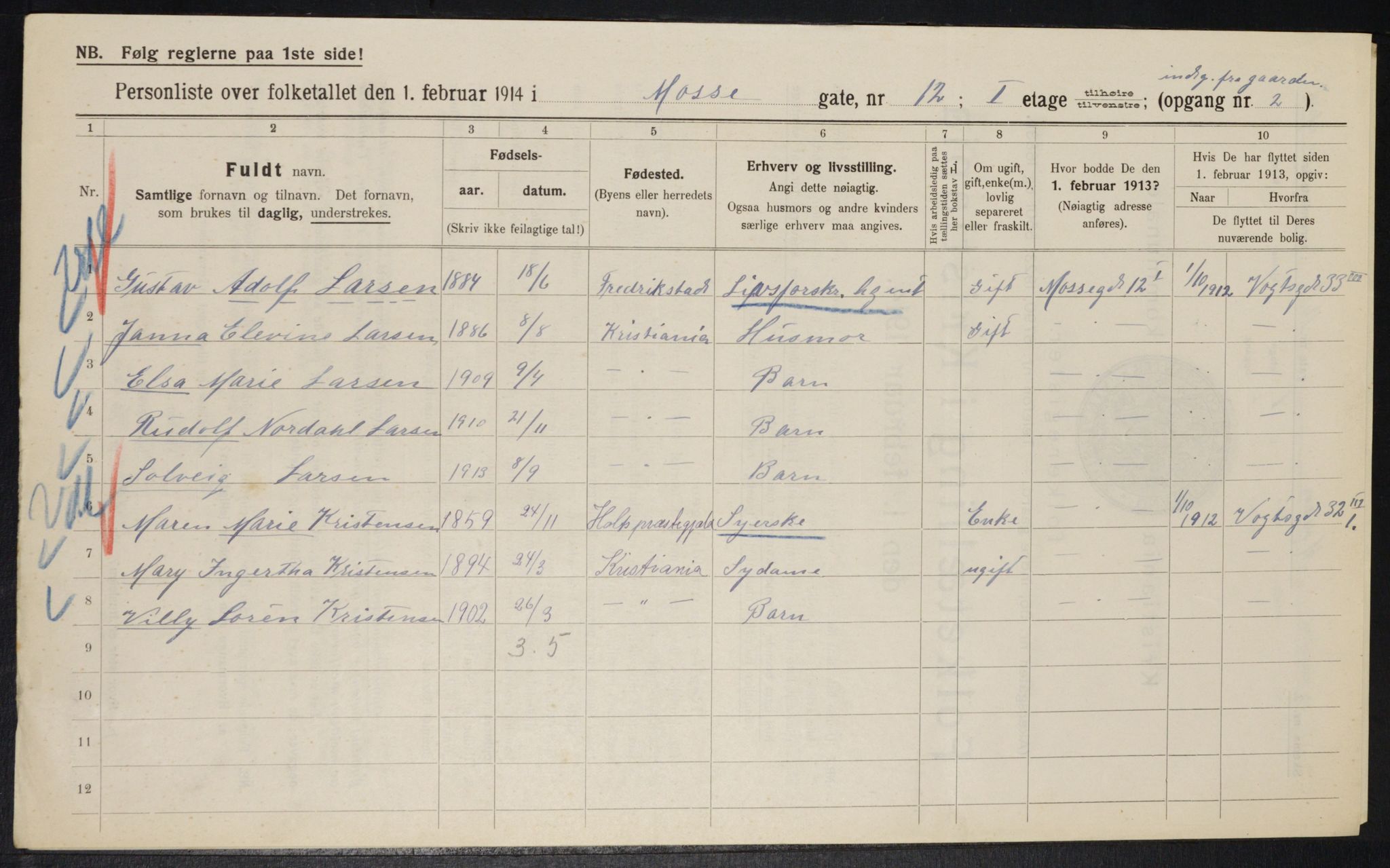 OBA, Municipal Census 1914 for Kristiania, 1914, p. 65867