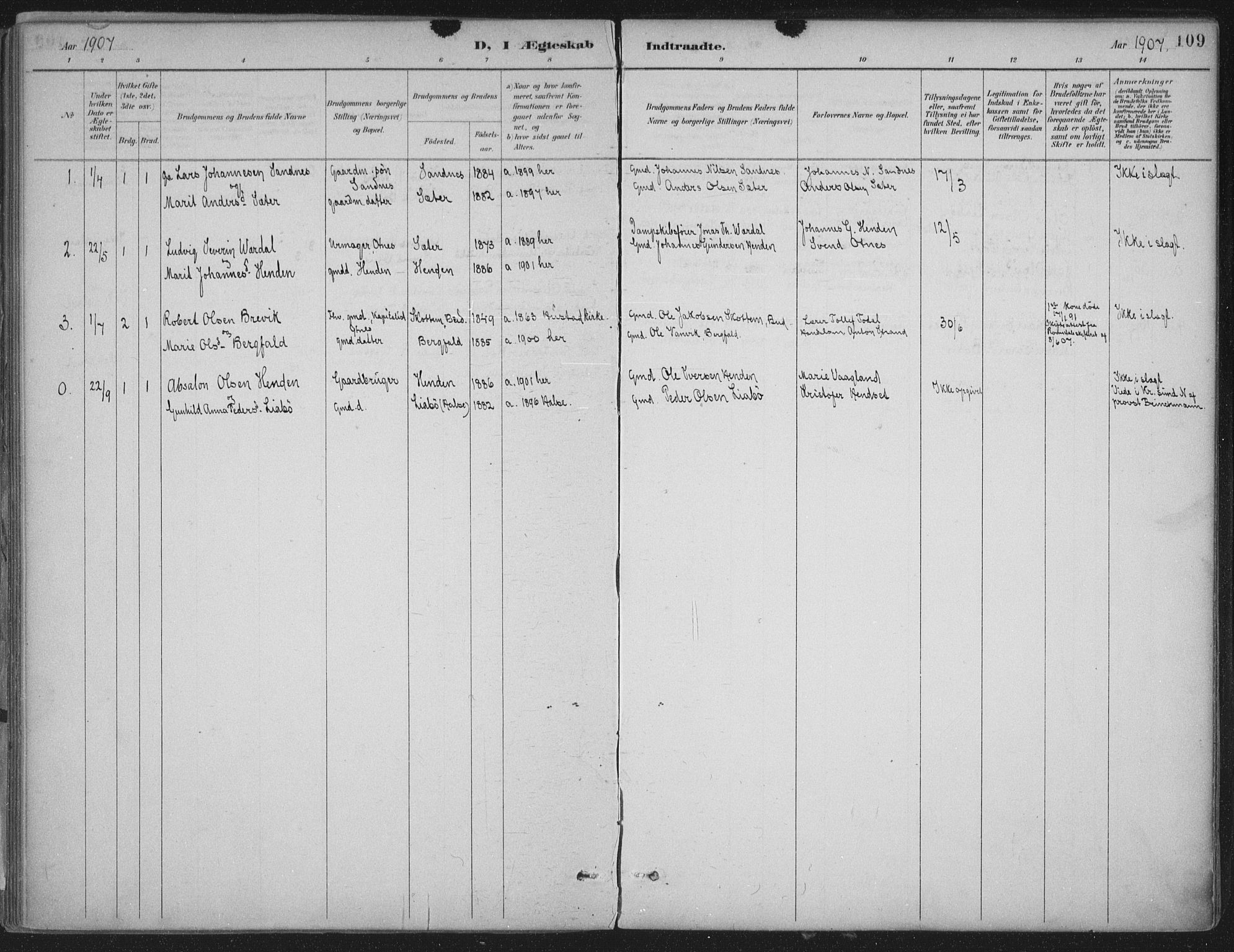 Ministerialprotokoller, klokkerbøker og fødselsregistre - Møre og Romsdal, AV/SAT-A-1454/580/L0925: Parish register (official) no. 580A02, 1888-1913, p. 109