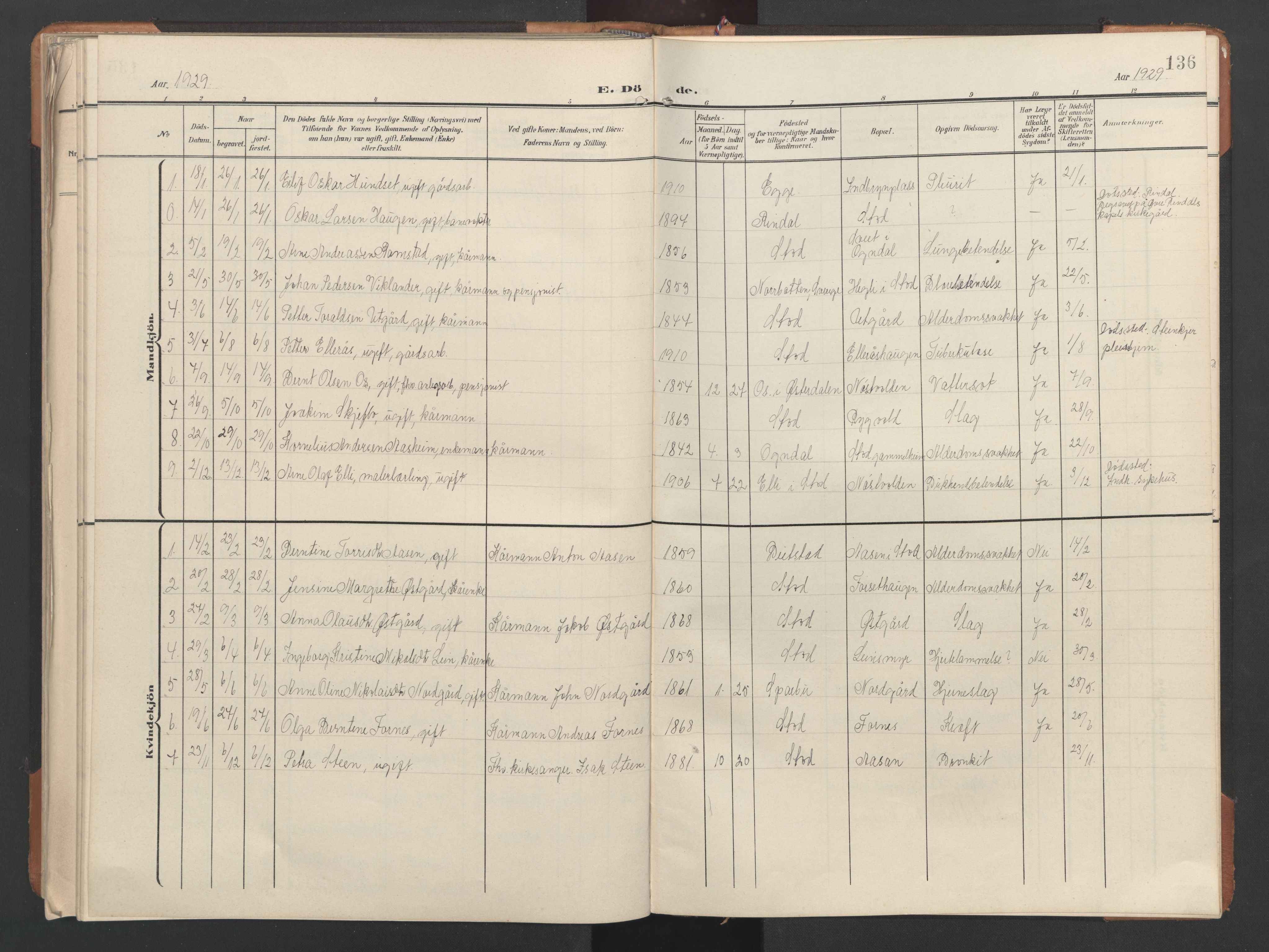 Ministerialprotokoller, klokkerbøker og fødselsregistre - Nord-Trøndelag, SAT/A-1458/746/L0455: Parish register (copy) no. 746C01, 1908-1933, p. 136