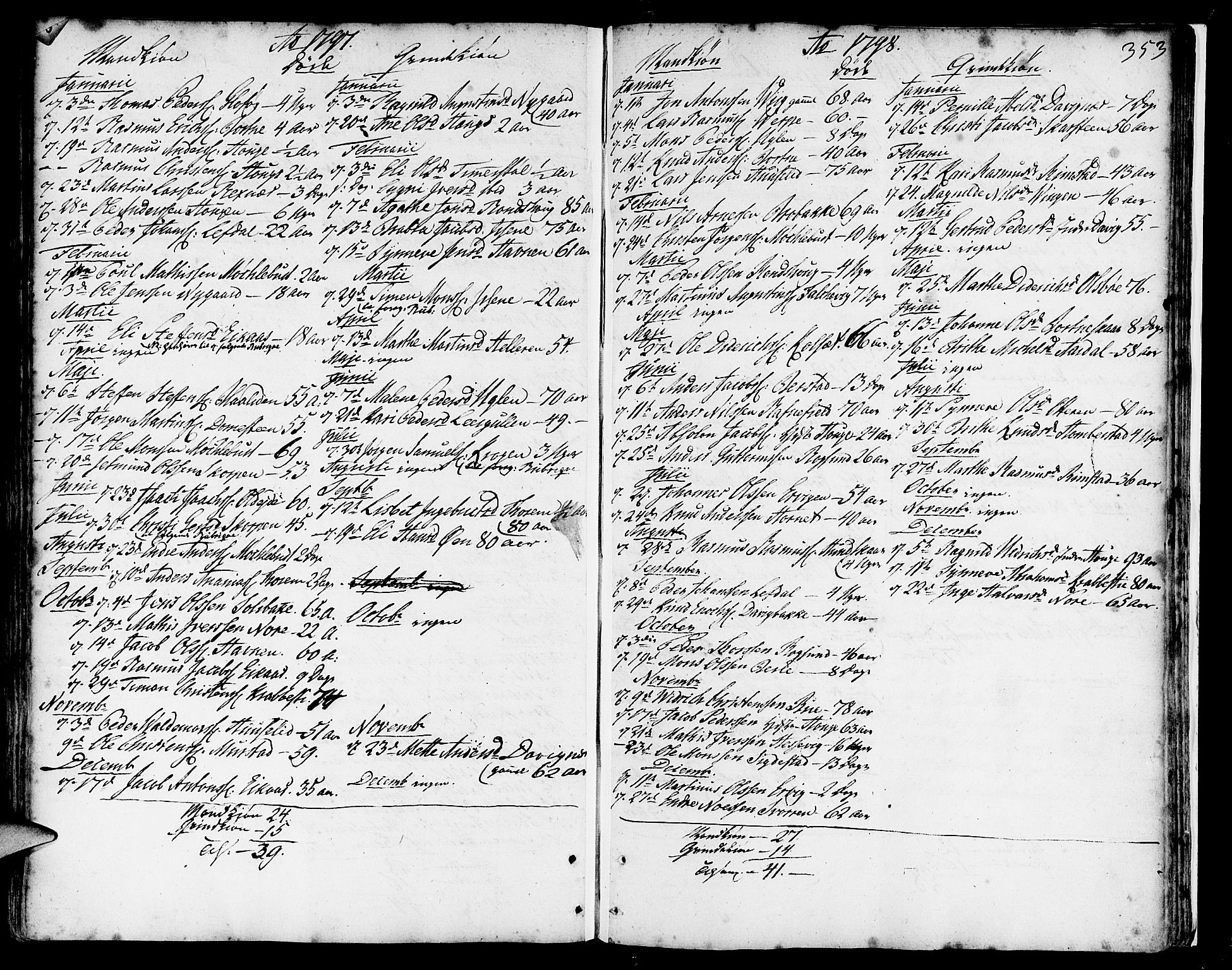 Davik sokneprestembete, AV/SAB-A-79701/H/Haa/Haaa/L0002: Parish register (official) no. A 2, 1742-1816, p. 353