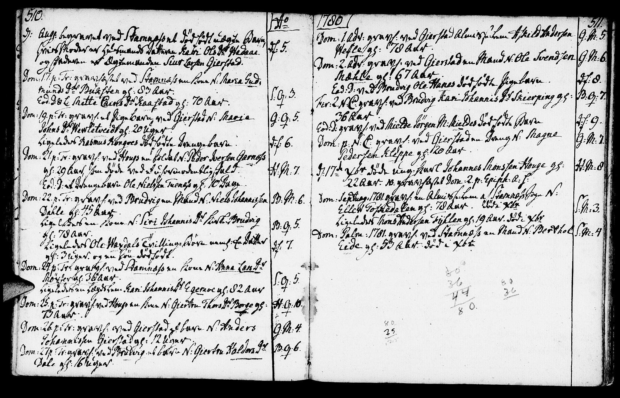 Haus sokneprestembete, AV/SAB-A-75601/H/Haa: Parish register (official) no. A 9, 1767-1781, p. 510-511