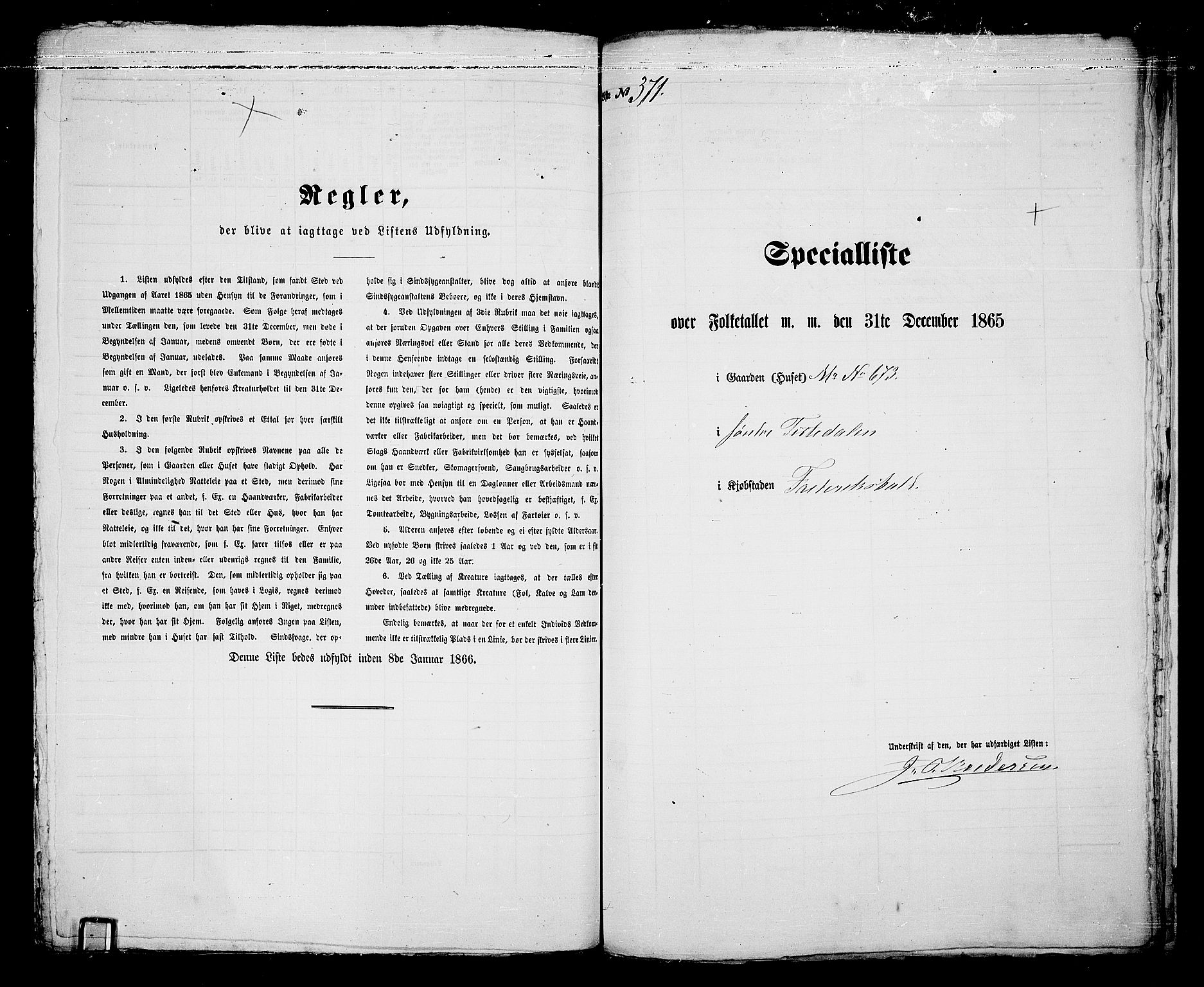 RA, 1865 census for Fredrikshald, 1865, p. 755