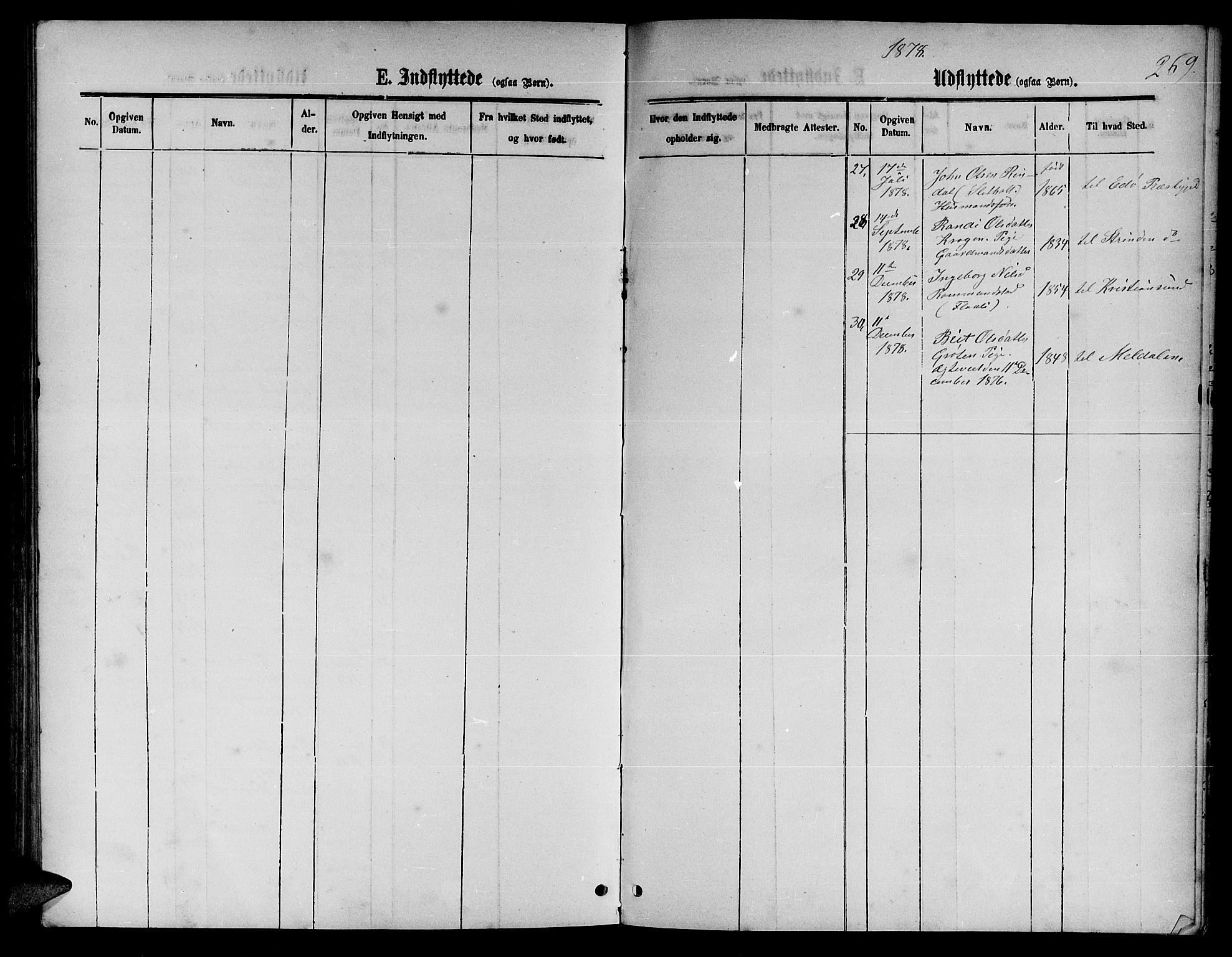 Ministerialprotokoller, klokkerbøker og fødselsregistre - Møre og Romsdal, AV/SAT-A-1454/598/L1076: Parish register (copy) no. 598C01, 1867-1878, p. 269