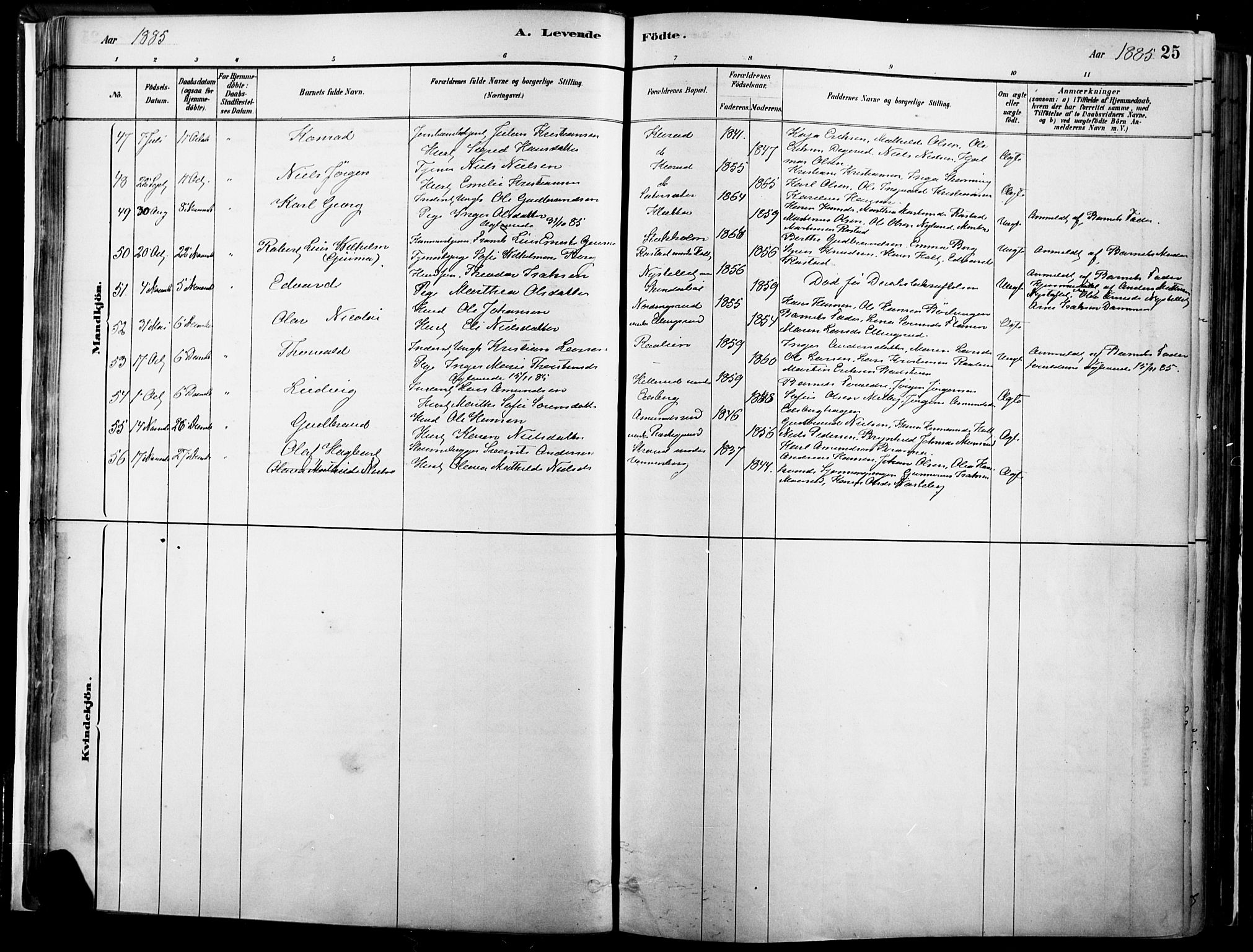 Vinger prestekontor, AV/SAH-PREST-024/H/Ha/Haa/L0014: Parish register (official) no. 14, 1881-1900, p. 25