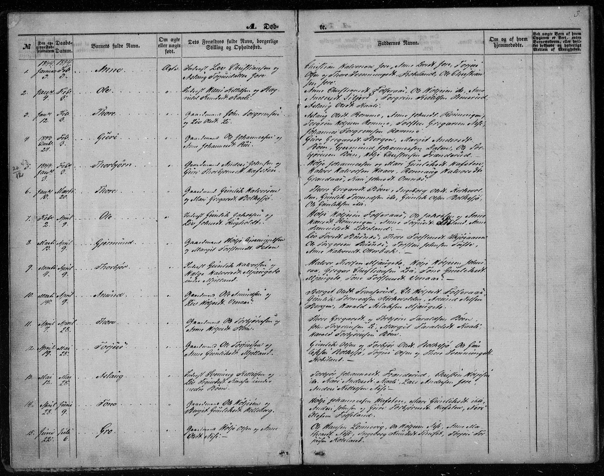 Gransherad kirkebøker, SAKO/A-267/F/Fa/L0002: Parish register (official) no. I 2, 1844-1859, p. 3
