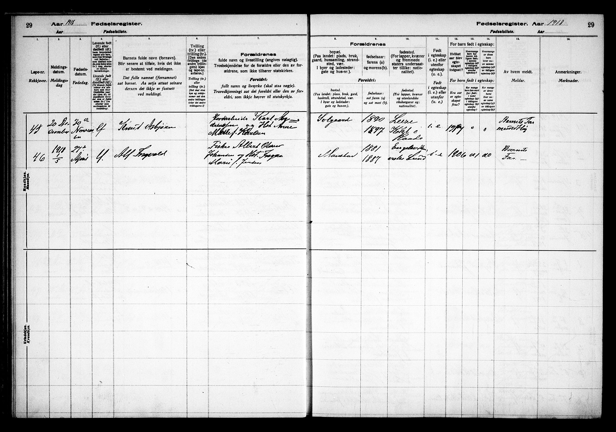 Onsøy prestekontor Kirkebøker, AV/SAO-A-10914/J/Ja/L0001: Birth register no. I 1, 1916-1937, p. 29