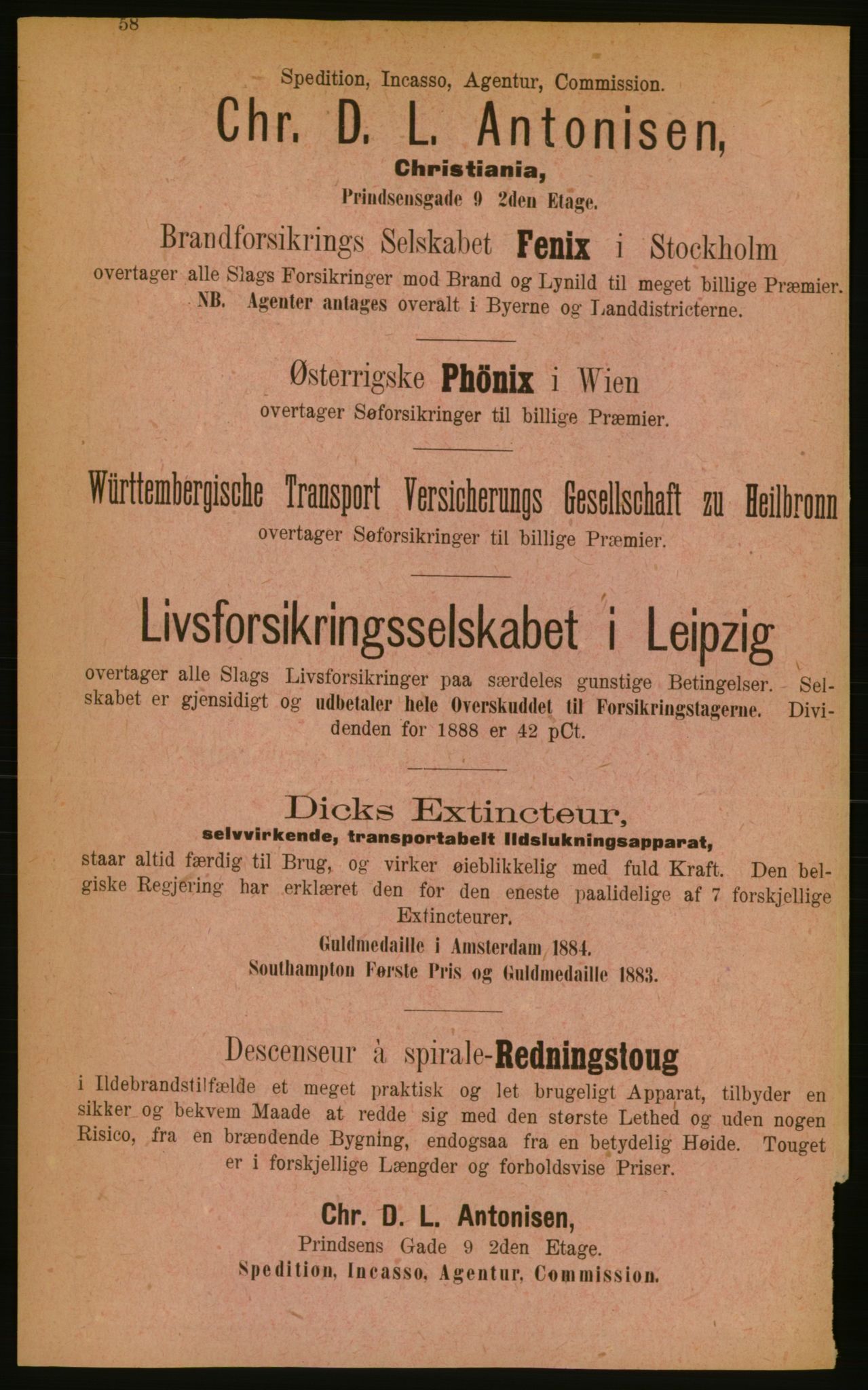 Kristiania/Oslo adressebok, PUBL/-, 1889, p. 58