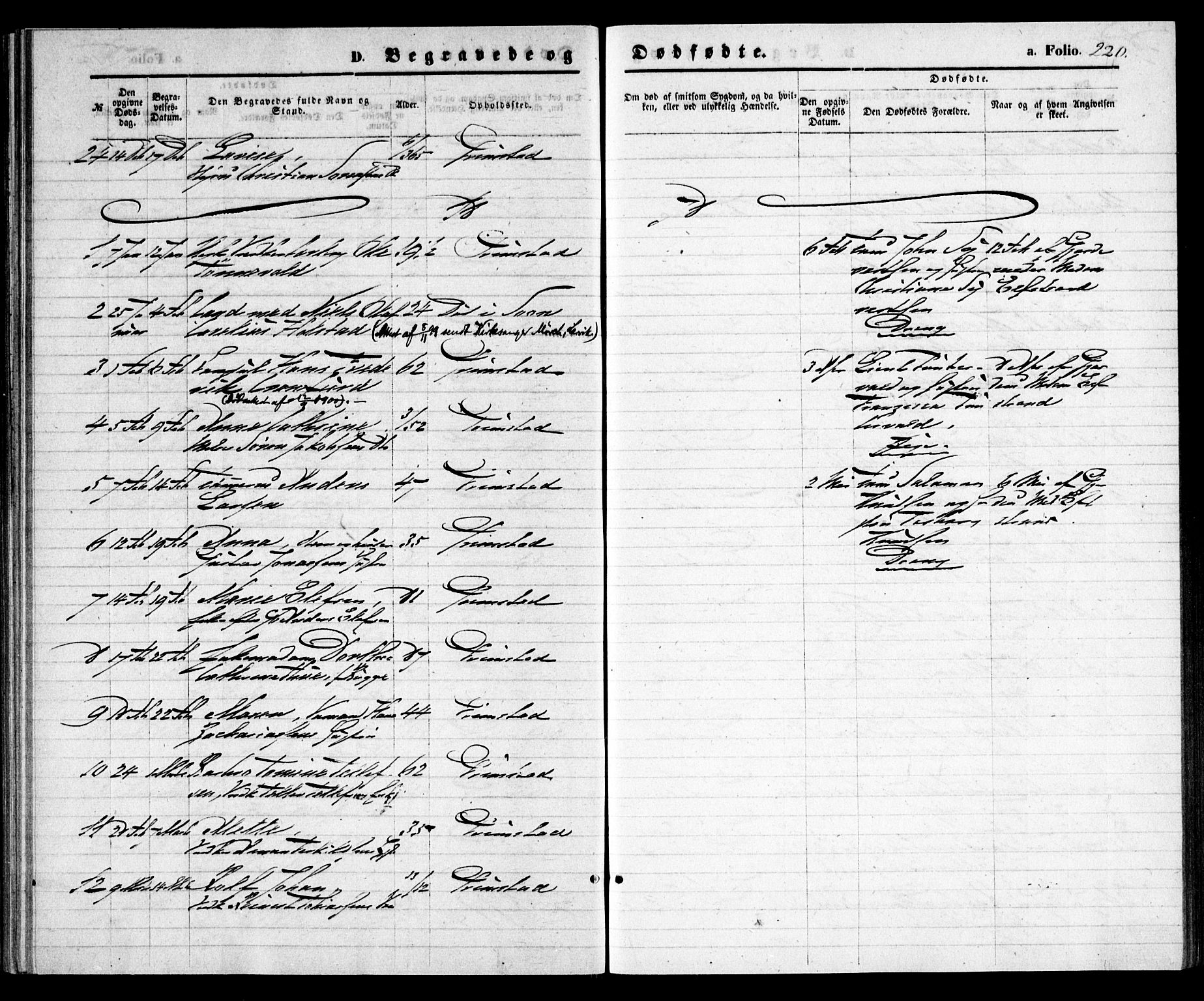 Grimstad sokneprestkontor, SAK/1111-0017/F/Fa/L0002: Parish register (official) no. A 1, 1869-1881, p. 220