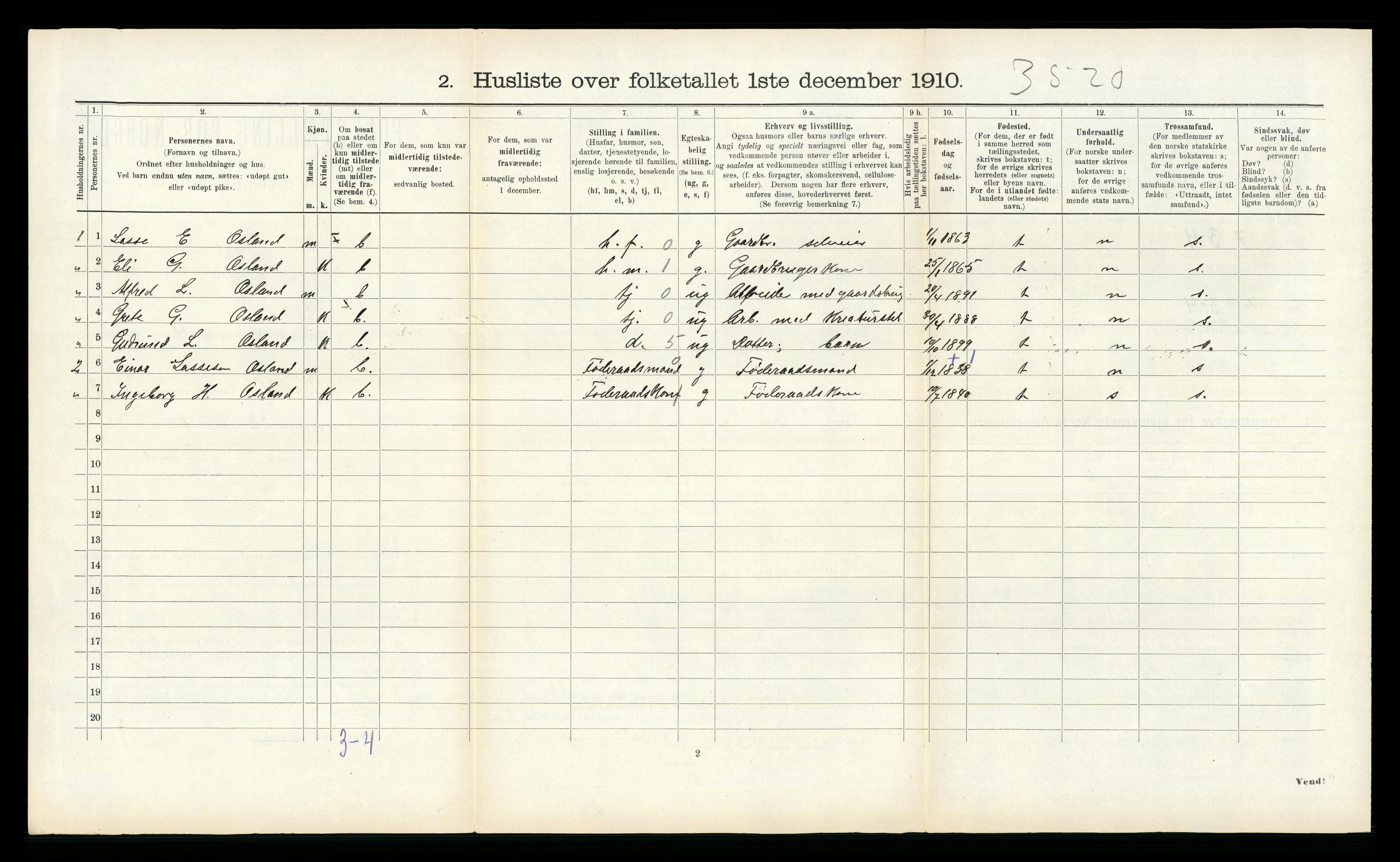 RA, 1910 census for Kyrkjebø, 1910, p. 186